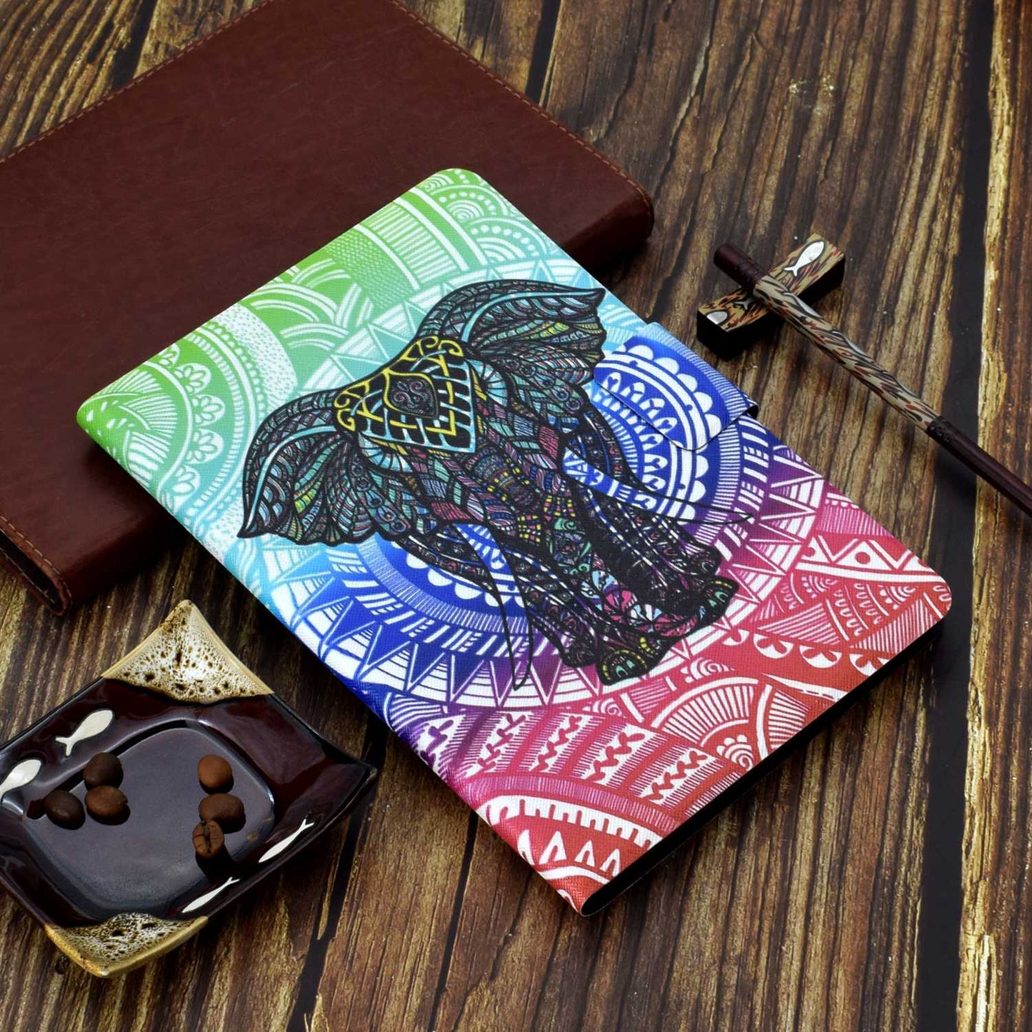 For iPad Mini 1 / 2 / 3 / 4 / mini (2019) 7.9 inch Pattern Printing Magnetic Flip Case PU Leather Folding Folio Stand Cover with Card Slots