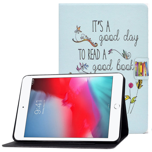 For iPad Mini 1 / 2 / 3 / 4 / mini (2019) 7.9 inch Pattern Printing Magnetic Flip Case PU Leather Folding Folio Stand Cover with Card Slots