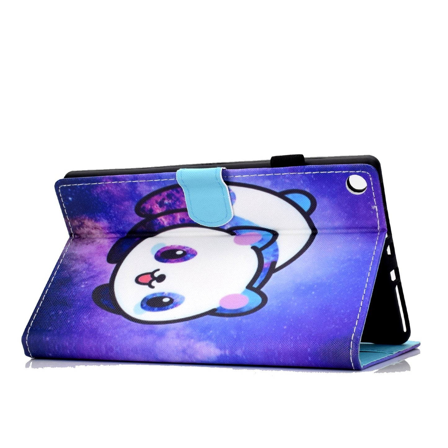 For Amazon Fire HD 8 (2016) / (2017) / (2018) Shockproof Cover Anti-Scratch Leather Case Stitched Pattern Printed Magnetic Closure Tablet Stand Case with Wallet / Card Slots