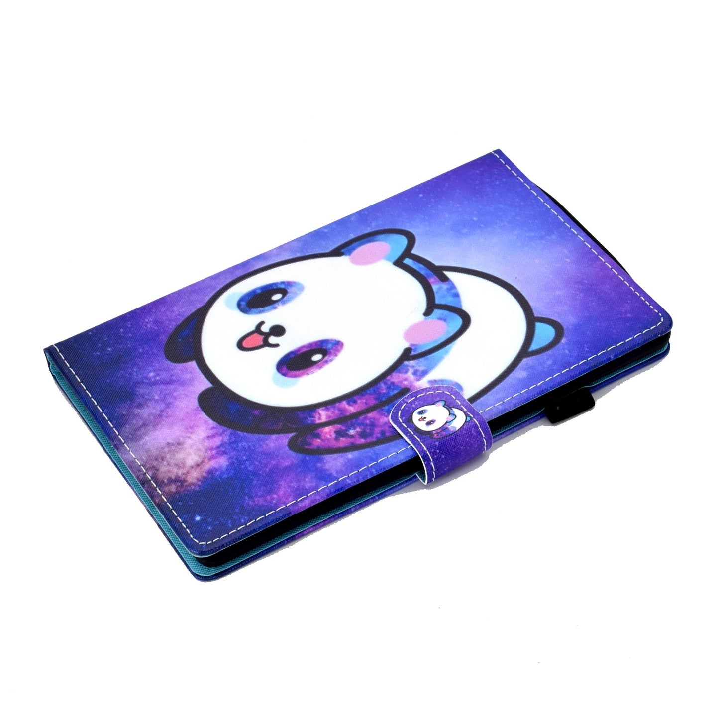 For Amazon Fire HD 8 (2016) / (2017) / (2018) Shockproof Cover Anti-Scratch Leather Case Stitched Pattern Printed Magnetic Closure Tablet Stand Case with Wallet / Card Slots