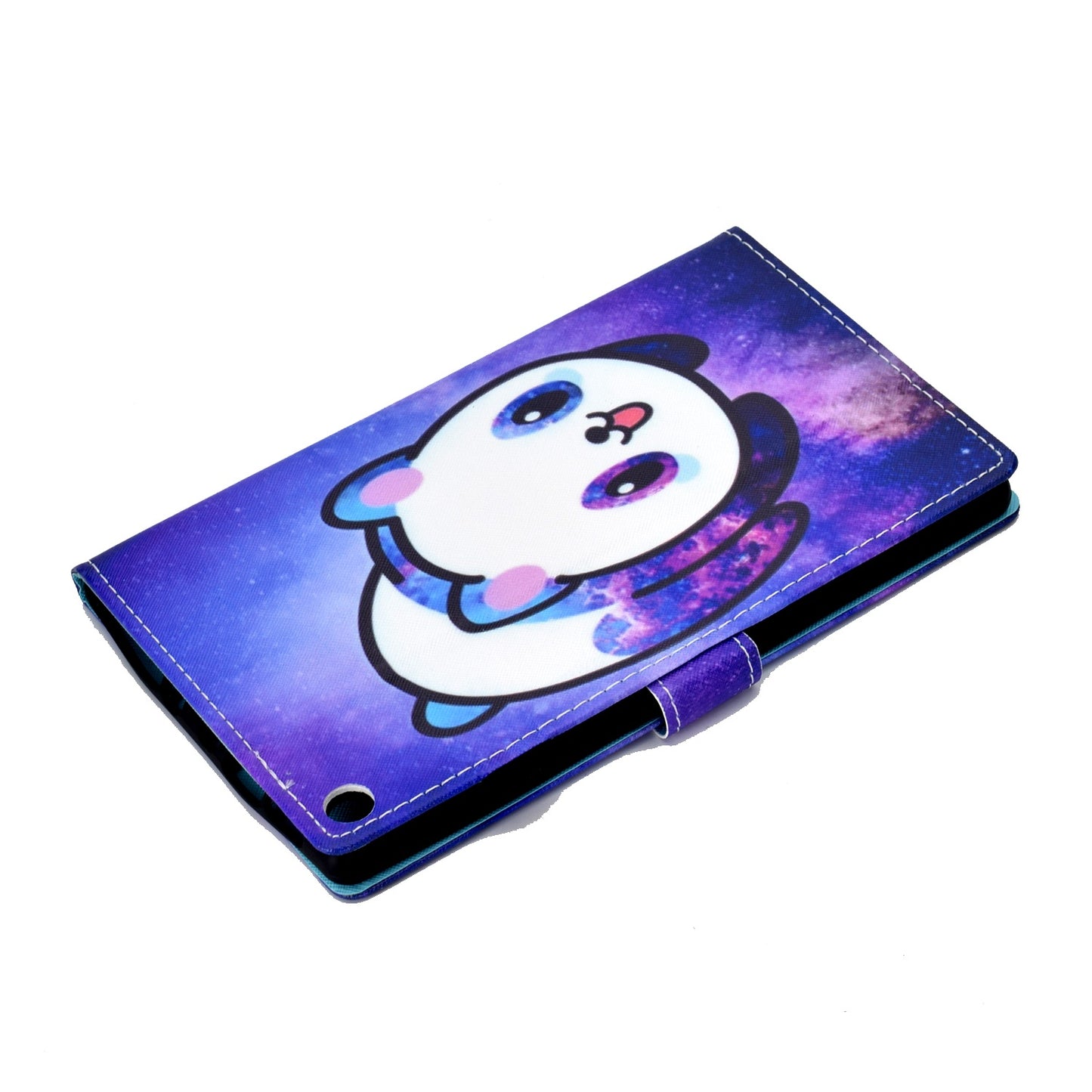For Amazon Fire HD 8 (2016) / (2017) / (2018) Shockproof Cover Anti-Scratch Leather Case Stitched Pattern Printed Magnetic Closure Tablet Stand Case with Wallet / Card Slots