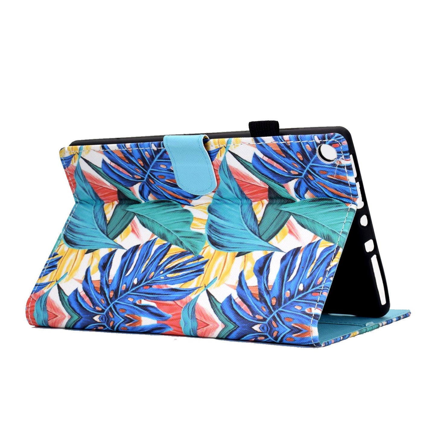 For Amazon Fire HD 8 (2016) / (2017) / (2018) Shockproof Cover Anti-Scratch Leather Case Stitched Pattern Printed Magnetic Closure Tablet Stand Case with Wallet / Card Slots