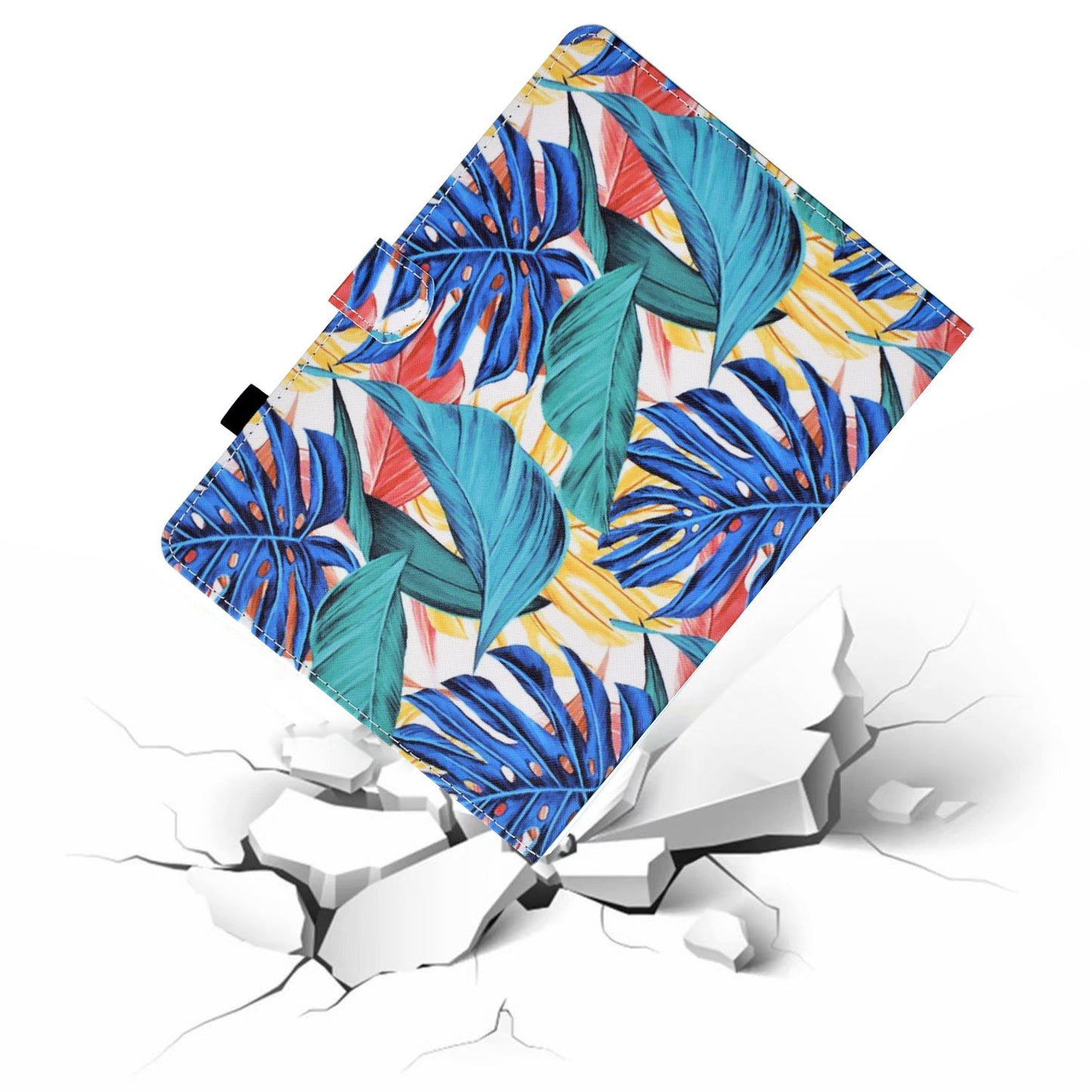 For Amazon Fire HD 8 (2016) / (2017) / (2018) Shockproof Cover Anti-Scratch Leather Case Stitched Pattern Printed Magnetic Closure Tablet Stand Case with Wallet / Card Slots