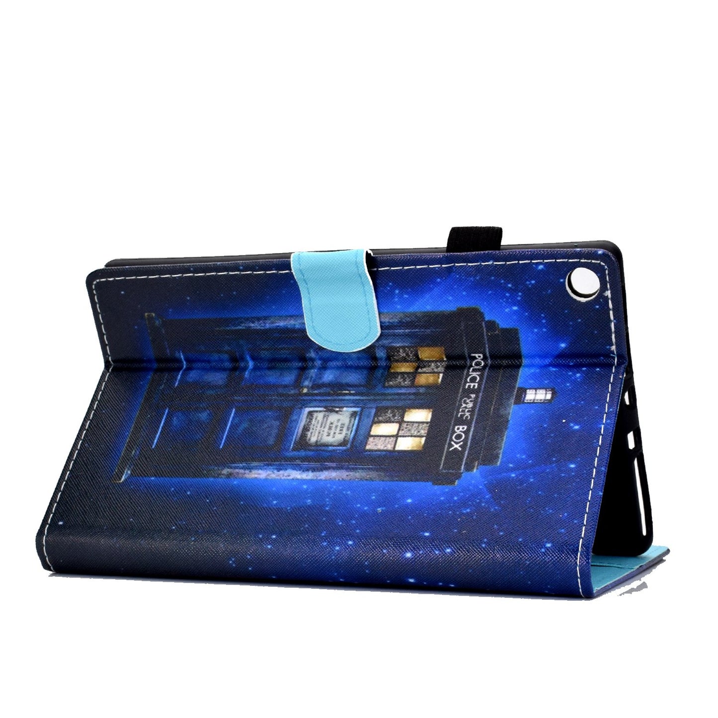 For Amazon Fire HD 8 (2016) / (2017) / (2018) Shockproof Cover Anti-Scratch Leather Case Stitched Pattern Printed Magnetic Closure Tablet Stand Case with Wallet / Card Slots