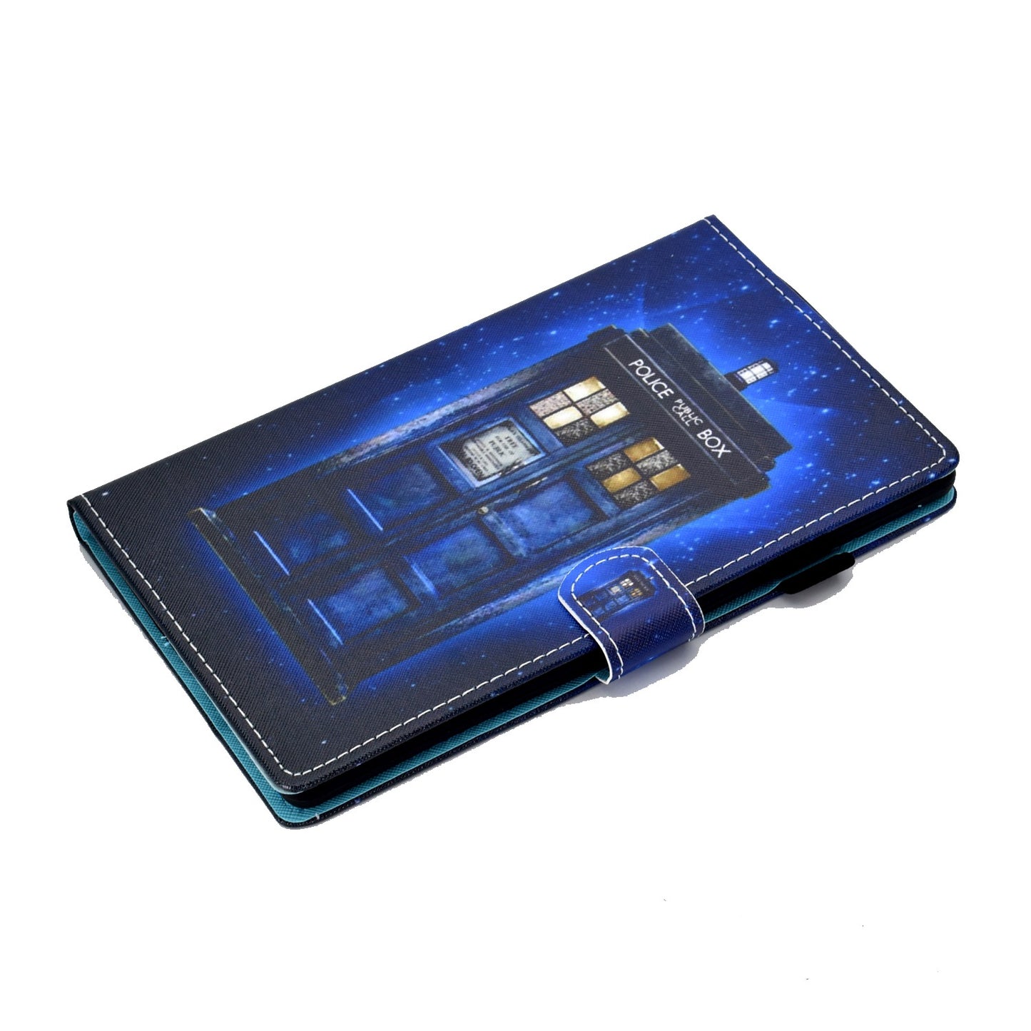 For Amazon Fire HD 8 (2016) / (2017) / (2018) Shockproof Cover Anti-Scratch Leather Case Stitched Pattern Printed Magnetic Closure Tablet Stand Case with Wallet / Card Slots