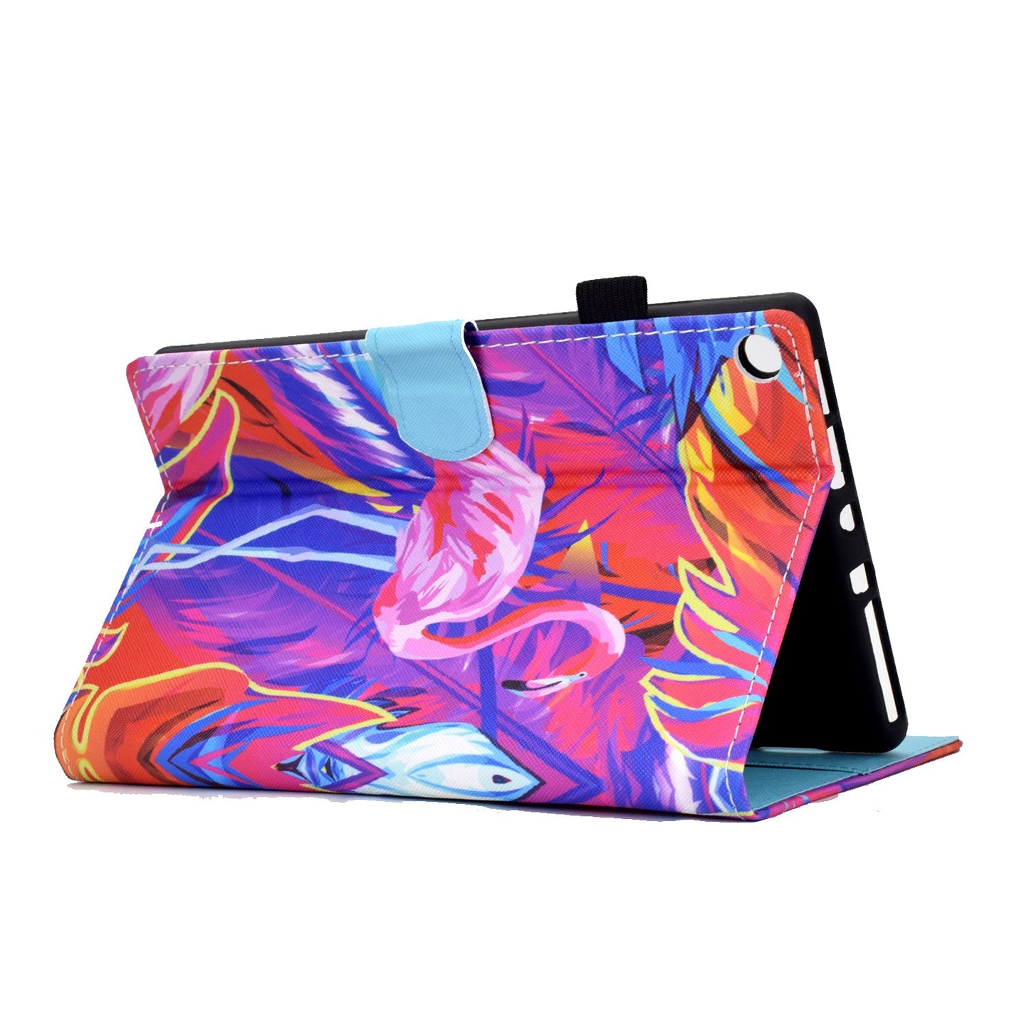 For Amazon Fire HD 8 (2016) / (2017) / (2018) Shockproof Cover Anti-Scratch Leather Case Stitched Pattern Printed Magnetic Closure Tablet Stand Case with Wallet / Card Slots