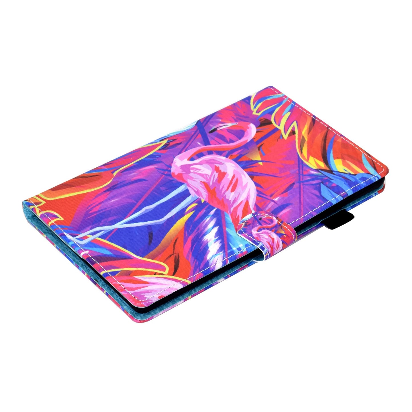 For Amazon Fire HD 8 (2016) / (2017) / (2018) Shockproof Cover Anti-Scratch Leather Case Stitched Pattern Printed Magnetic Closure Tablet Stand Case with Wallet / Card Slots