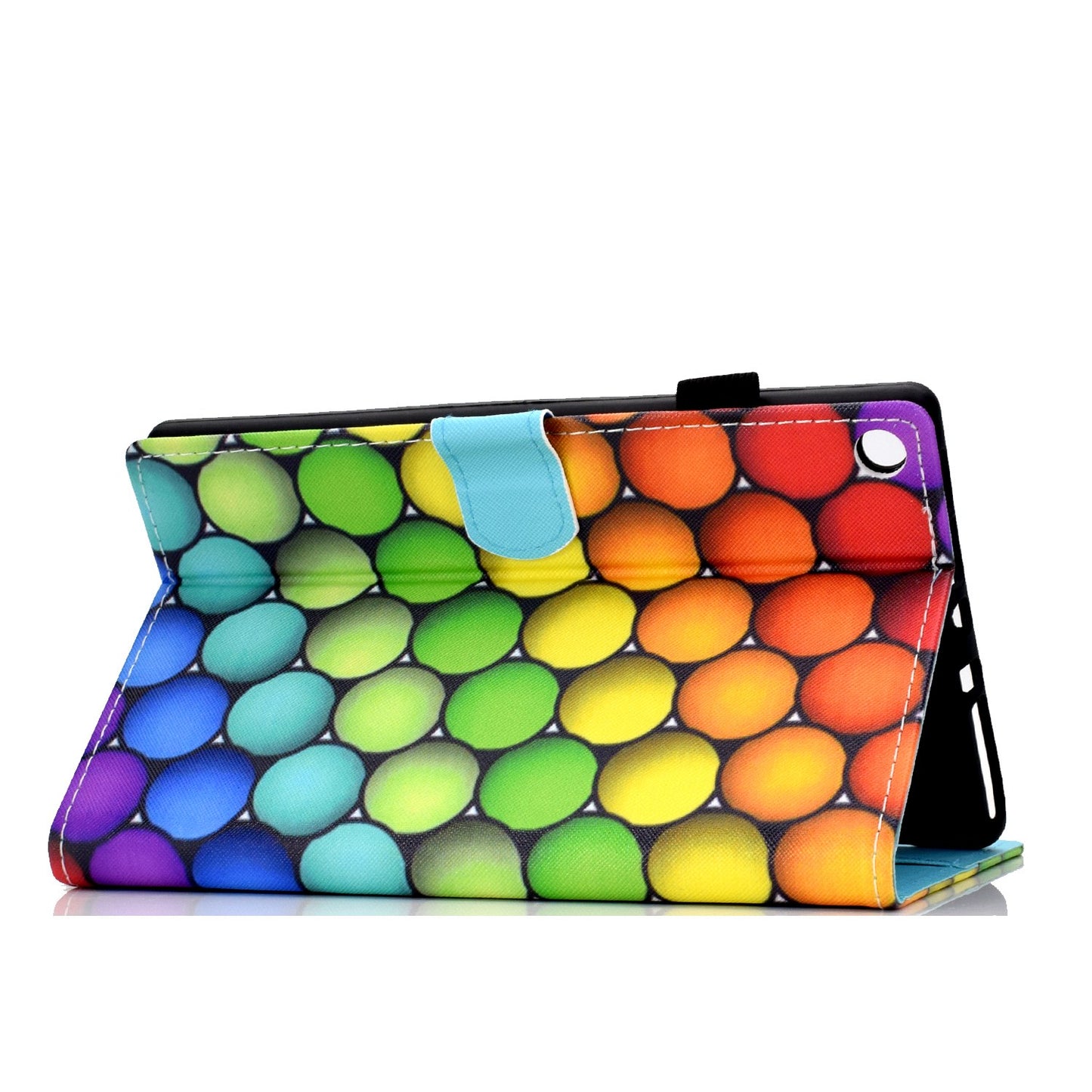For Amazon Fire HD 8 (2016) / (2017) / (2018) Shockproof Cover Anti-Scratch Leather Case Stitched Pattern Printed Magnetic Closure Tablet Stand Case with Wallet / Card Slots