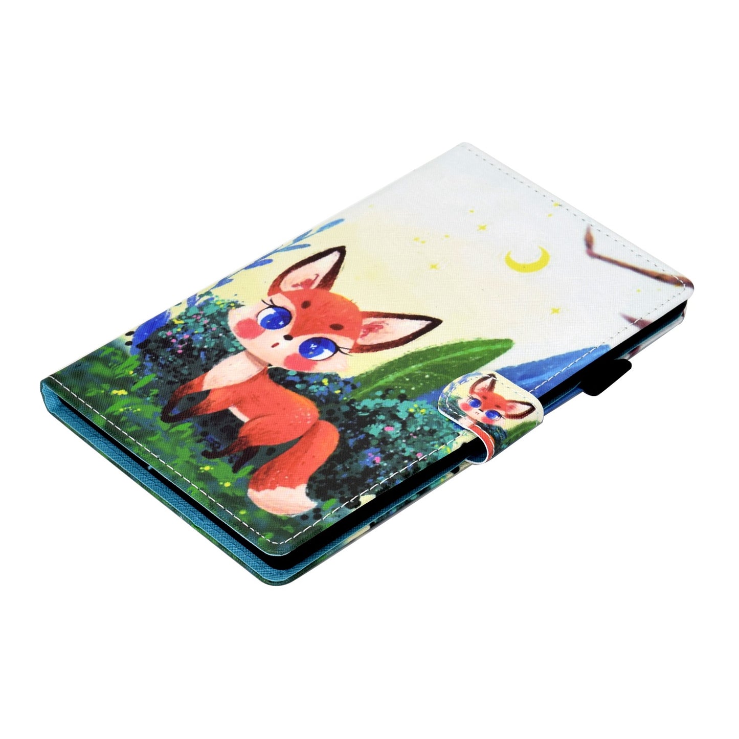 For Amazon Fire HD 8 (2016) / (2017) / (2018) Shockproof Cover Anti-Scratch Leather Case Stitched Pattern Printed Magnetic Closure Tablet Stand Case with Wallet / Card Slots