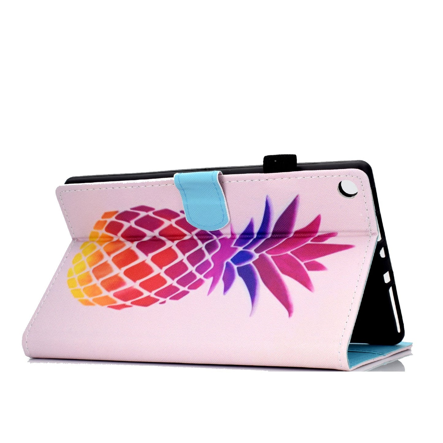 For Amazon Fire HD 8 (2016) / (2017) / (2018) Shockproof Cover Anti-Scratch Leather Case Stitched Pattern Printed Magnetic Closure Tablet Stand Case with Wallet / Card Slots