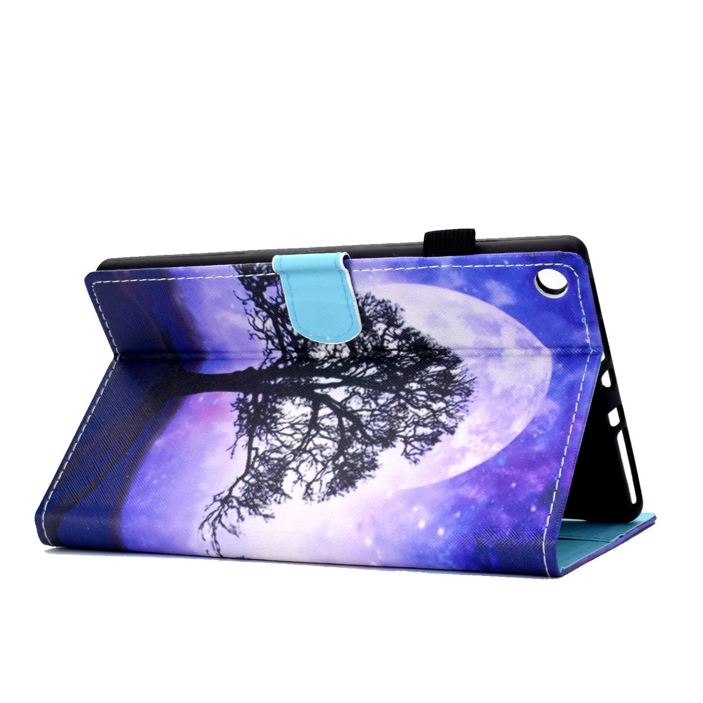 For Amazon Fire HD 8 (2016) / (2017) / (2018) Shockproof Cover Anti-Scratch Leather Case Stitched Pattern Printed Magnetic Closure Tablet Stand Case with Wallet / Card Slots