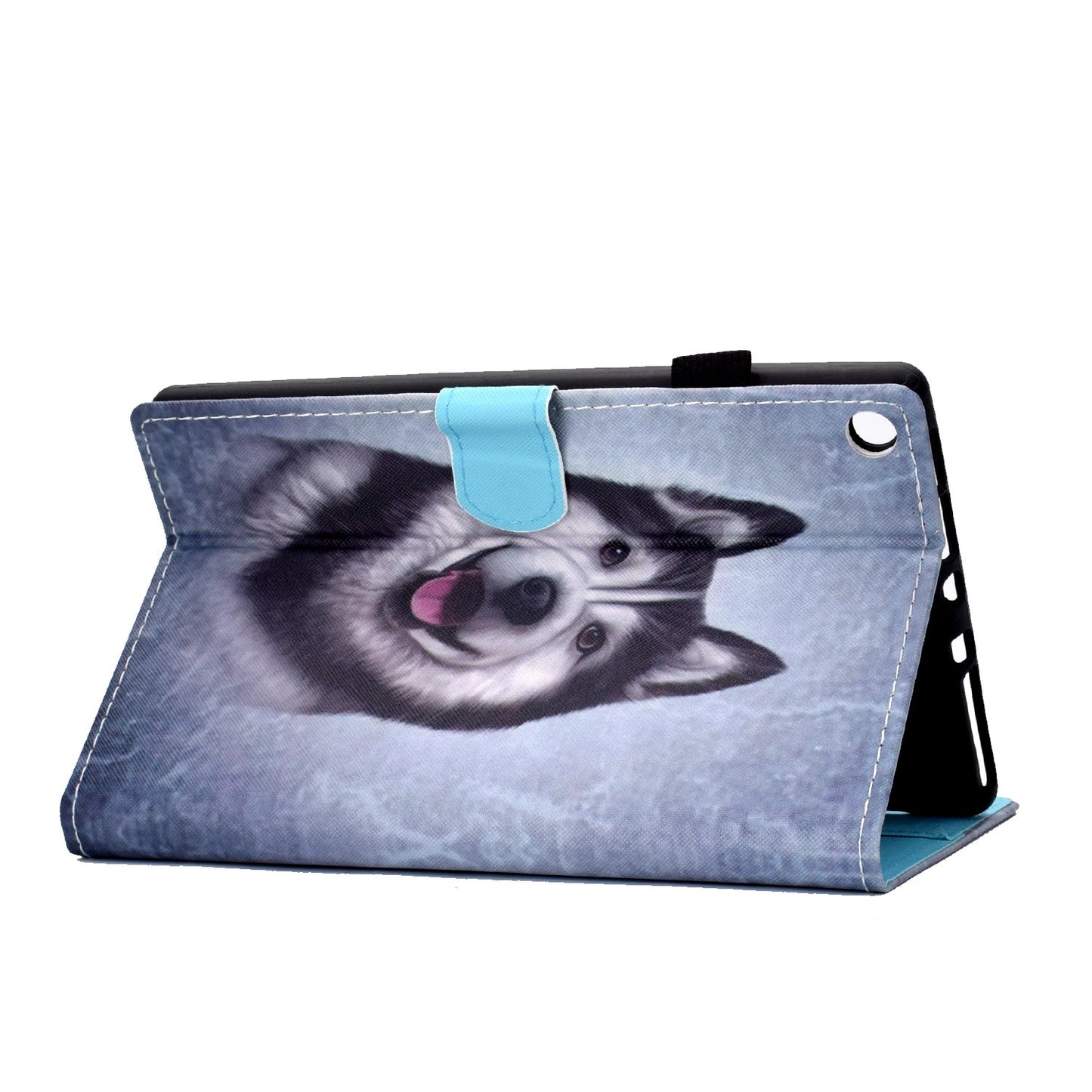 For Amazon Fire HD 8 (2016) / (2017) / (2018) Shockproof Cover Anti-Scratch Leather Case Stitched Pattern Printed Magnetic Closure Tablet Stand Case with Wallet / Card Slots