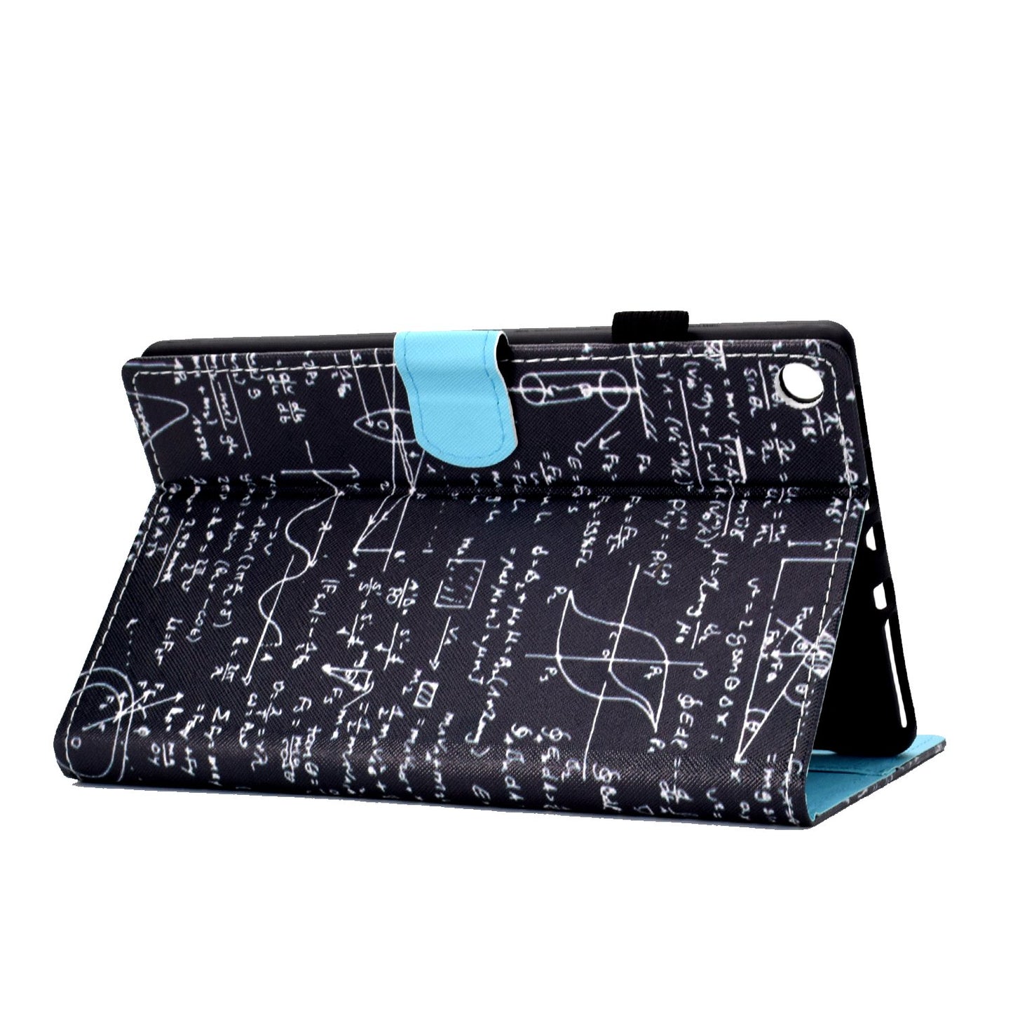 For Amazon Fire HD 8 (2016) / (2017) / (2018) Shockproof Cover Anti-Scratch Leather Case Stitched Pattern Printed Magnetic Closure Tablet Stand Case with Wallet / Card Slots