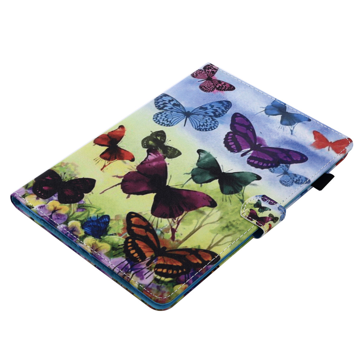 For iPad Air (2013) / Air 2 / iPad 9.7-inch (2017) / (2018) PU Leather Tablet Case Stitching Pattern Printing Stand Cover with Card Holder