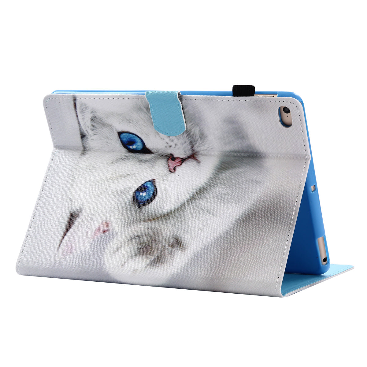 For iPad Air (2013) / Air 2 / iPad 9.7-inch (2017) / (2018) PU Leather Tablet Case Stitching Pattern Printing Stand Cover with Card Holder