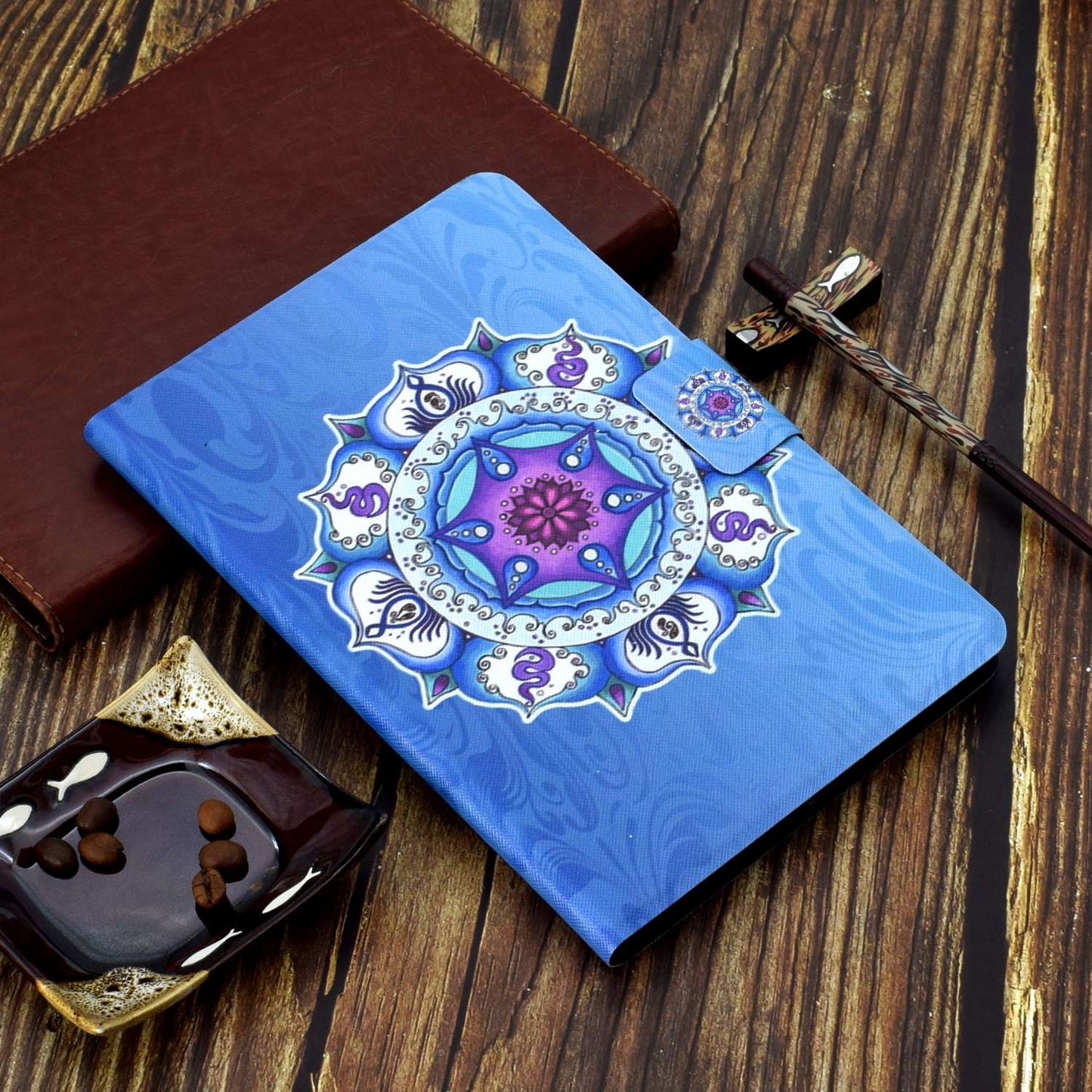 For iPad Air (2013) / Air 2 / iPad 9.7-inch (2017) / (2018) Pattern Printing Tablet Cover PU Leather Stand Card Slots Magnetic Clasp Case