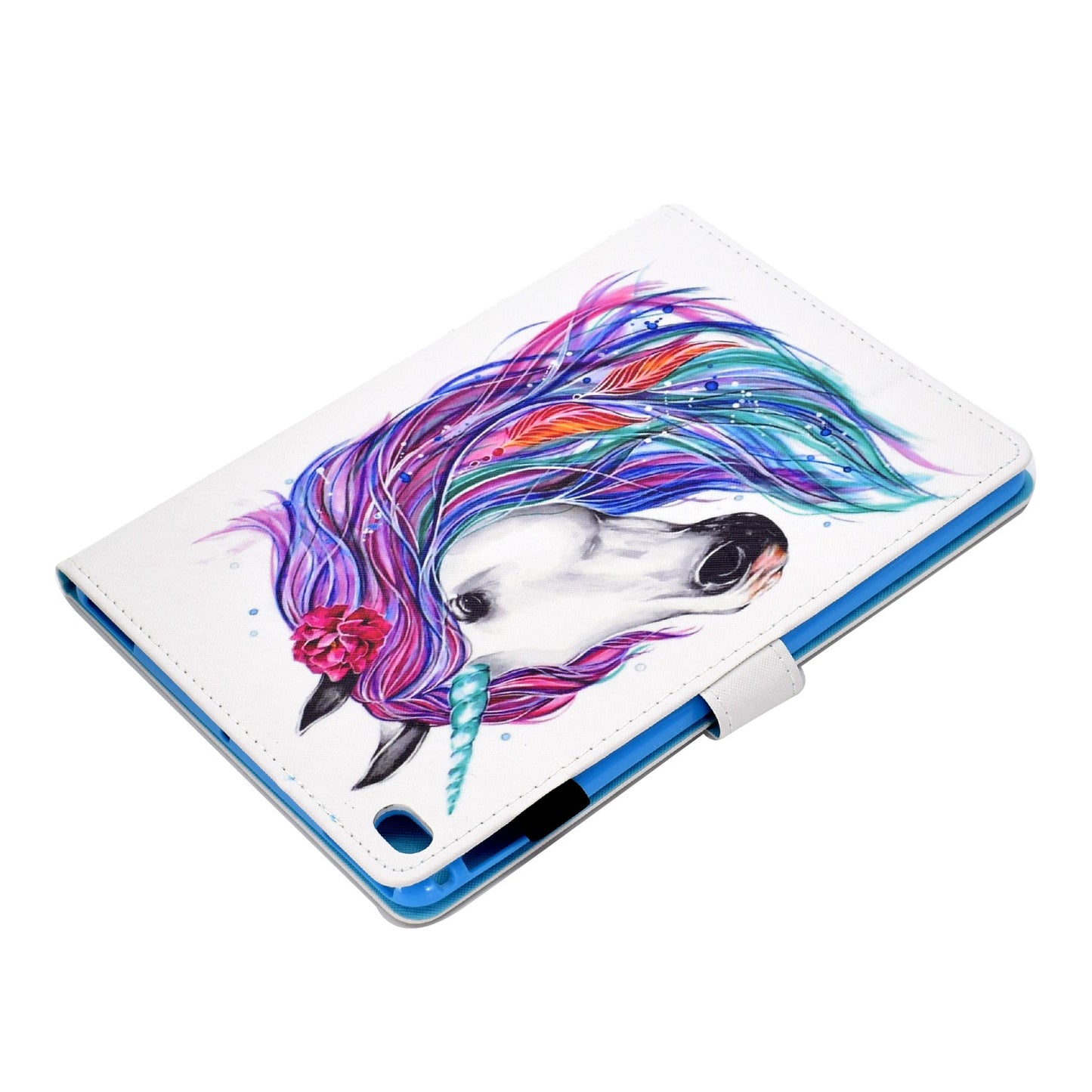 For iPad Air (2013) / Air 2 / iPad 9.7-inch (2017) / (2018) Stitched Leather Case Protective Tablet Cover Pattern Printed Magnetic Closure Shockproof Cover with Stand / Card Slots