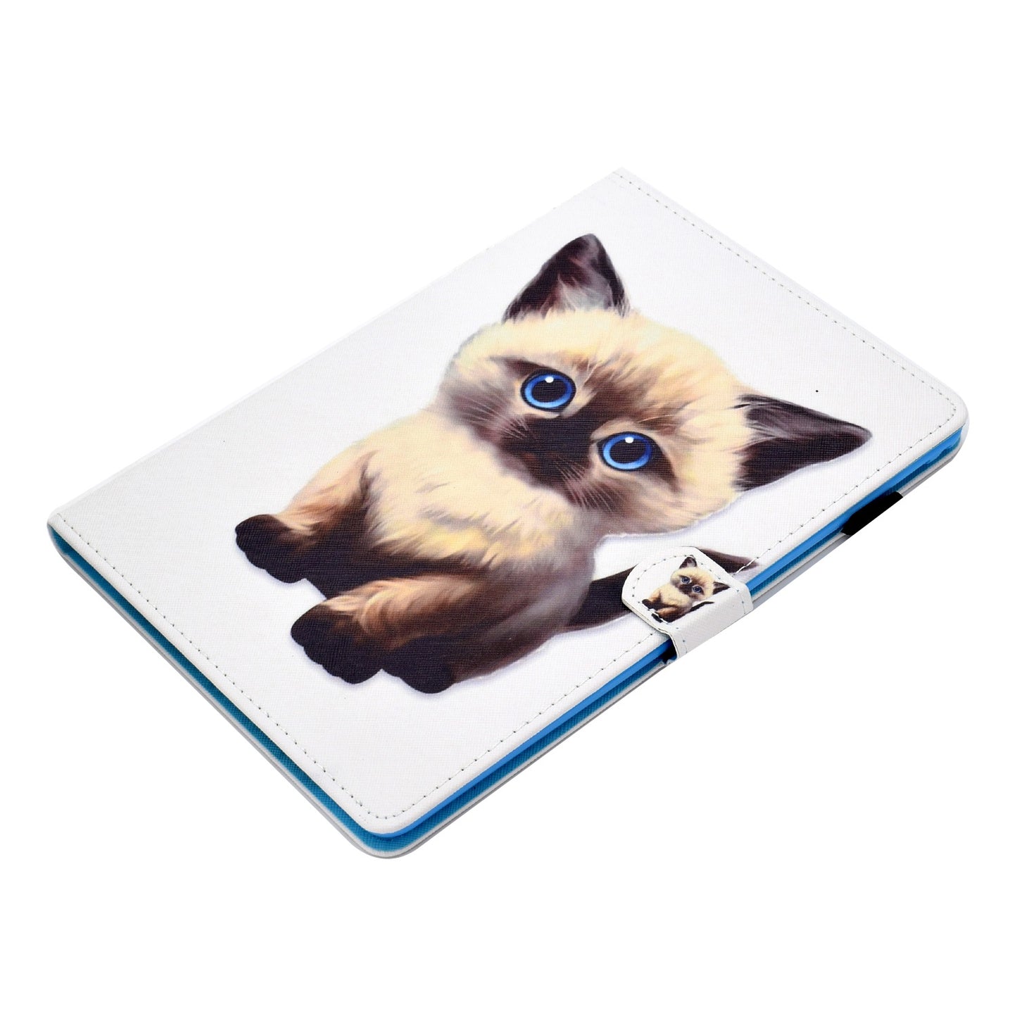 For iPad Air (2013) / Air 2 / iPad 9.7-inch (2017) / (2018) Stitched Leather Case Protective Tablet Cover Pattern Printed Magnetic Closure Shockproof Cover with Stand / Card Slots