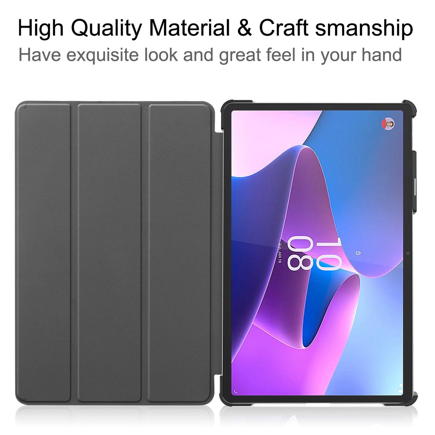 For Lenovo Tab P11 Pro Gen 2 Tri-fold Stand PU Leather Tablet Case Auto Wake / Sleep Function Drop-proof Cover