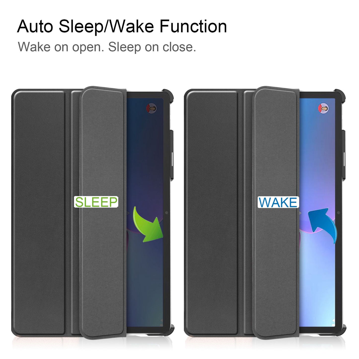 For Lenovo Tab P11 Pro Gen 2 Tri-fold Stand PU Leather Tablet Case Auto Wake / Sleep Function Drop-proof Cover