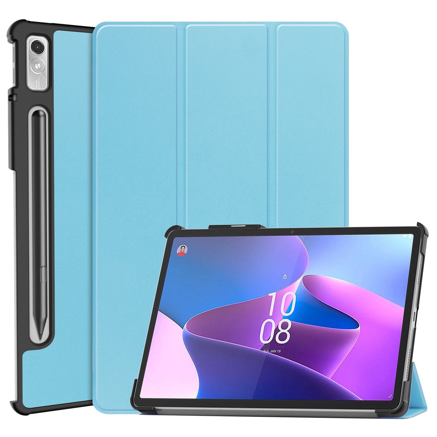 For Lenovo Tab P11 Pro Gen 2 Tri-fold Stand PU Leather Tablet Case Auto Wake / Sleep Function Drop-proof Cover