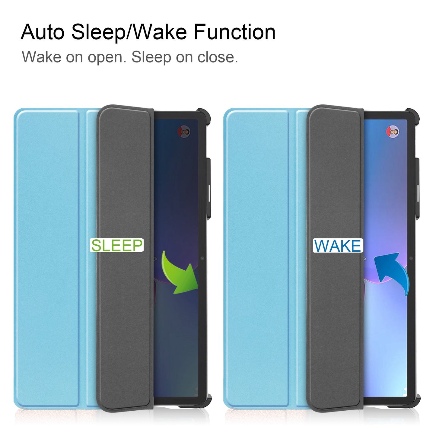 For Lenovo Tab P11 Pro Gen 2 Tri-fold Stand PU Leather Tablet Case Auto Wake / Sleep Function Drop-proof Cover