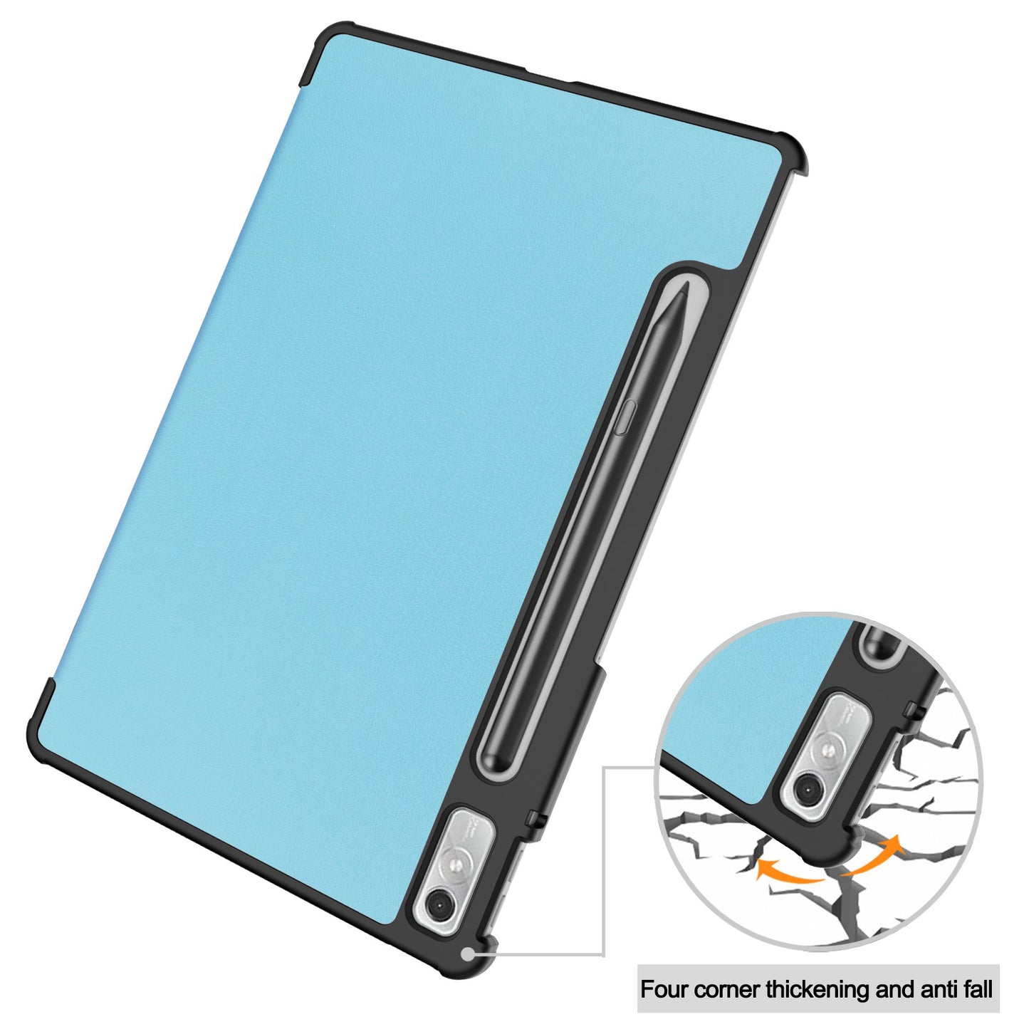 For Lenovo Tab P11 Pro Gen 2 Tri-fold Stand PU Leather Tablet Case Auto Wake / Sleep Function Drop-proof Cover