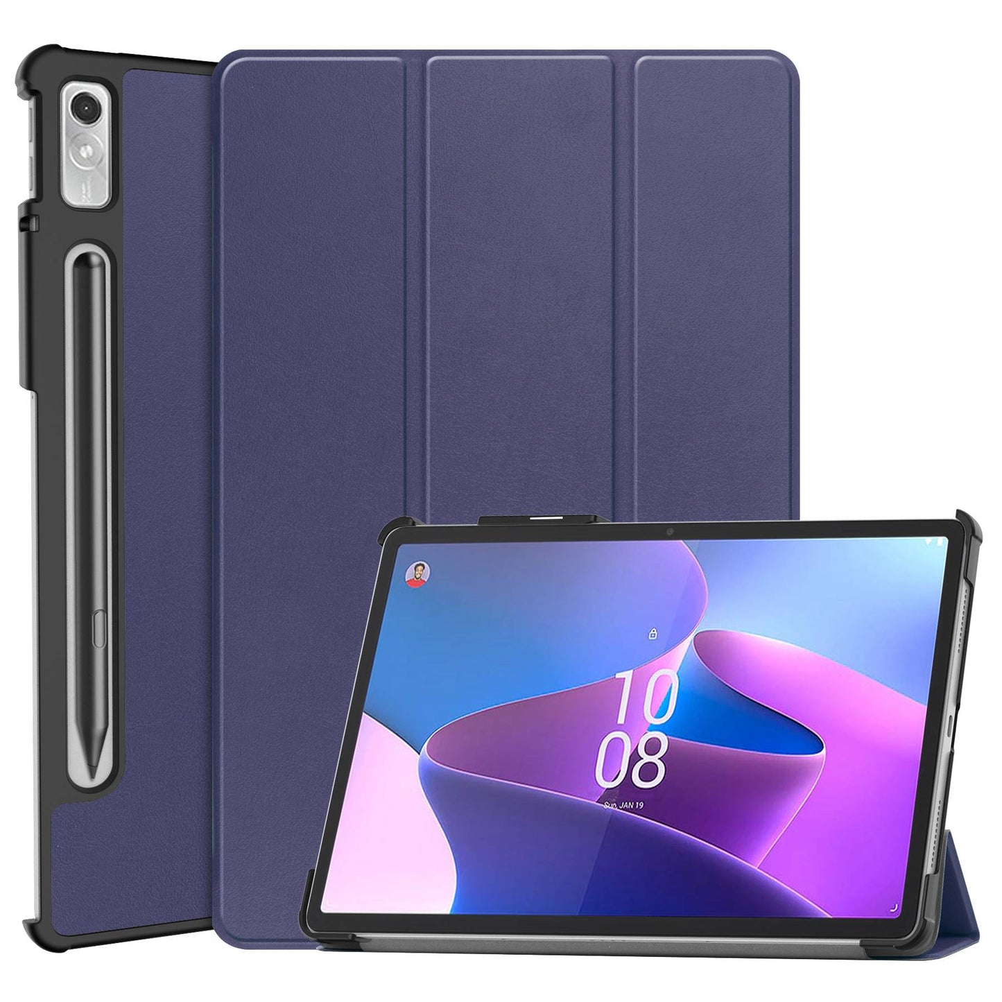For Lenovo Tab P11 Pro Gen 2 Tri-fold Stand PU Leather Tablet Case Auto Wake / Sleep Function Drop-proof Cover