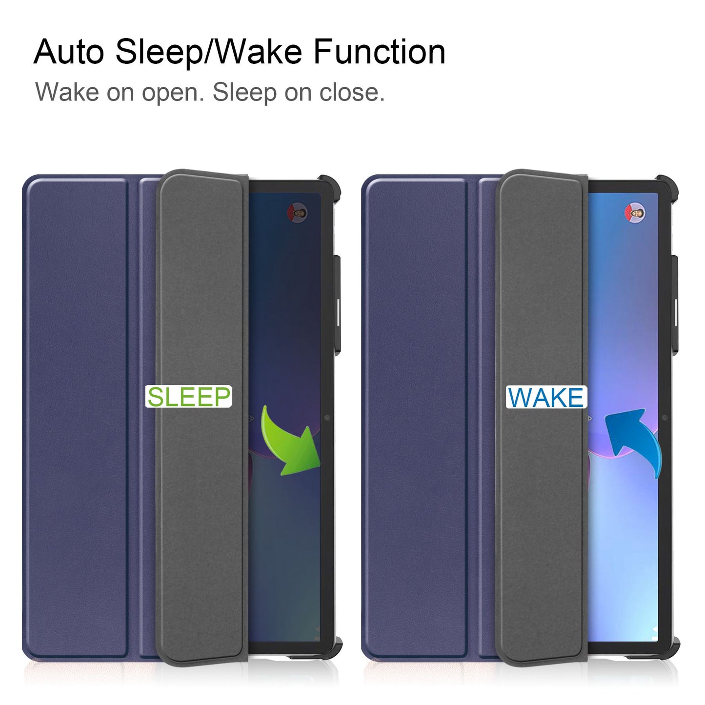 For Lenovo Tab P11 Pro Gen 2 Tri-fold Stand PU Leather Tablet Case Auto Wake / Sleep Function Drop-proof Cover