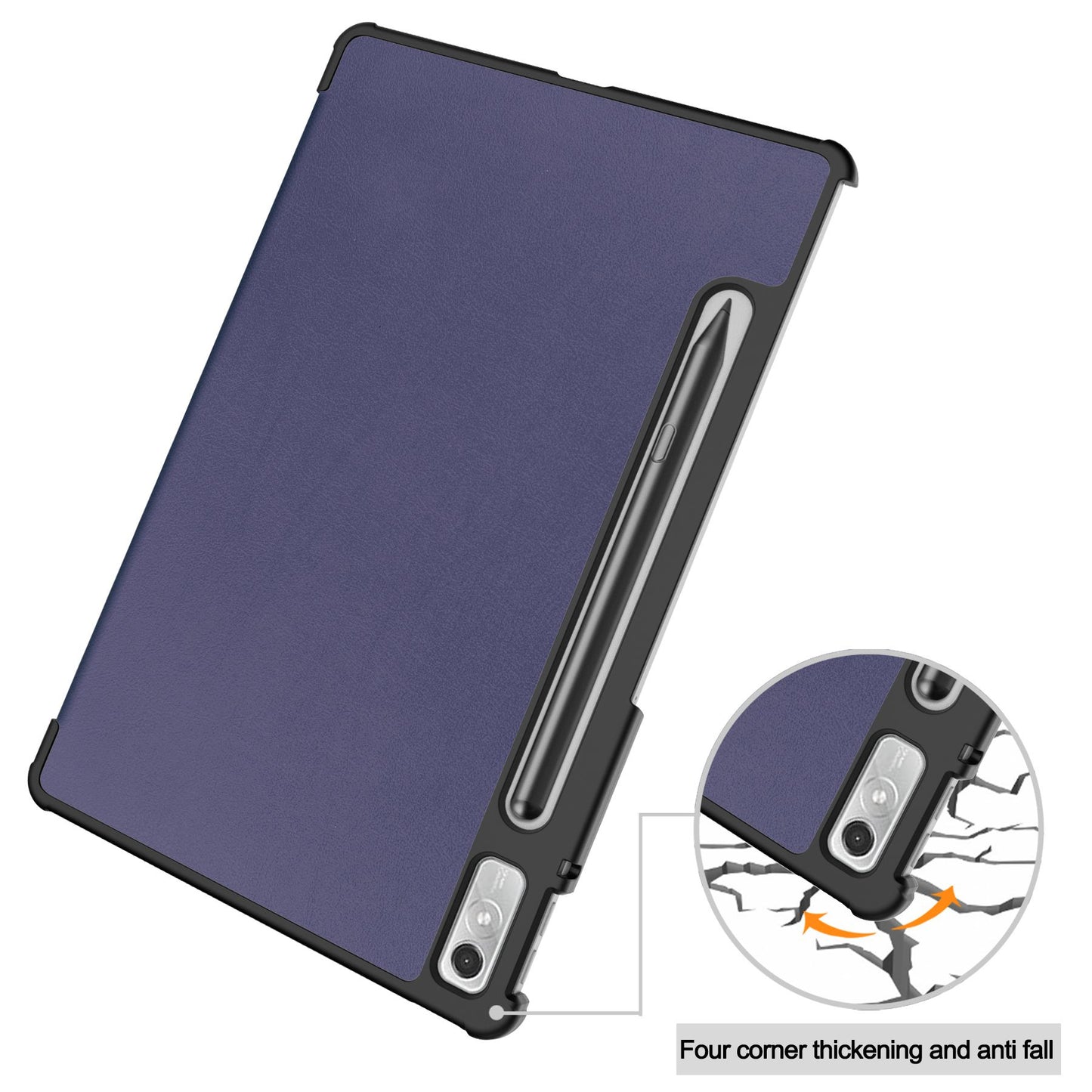 For Lenovo Tab P11 Pro Gen 2 Tri-fold Stand PU Leather Tablet Case Auto Wake / Sleep Function Drop-proof Cover