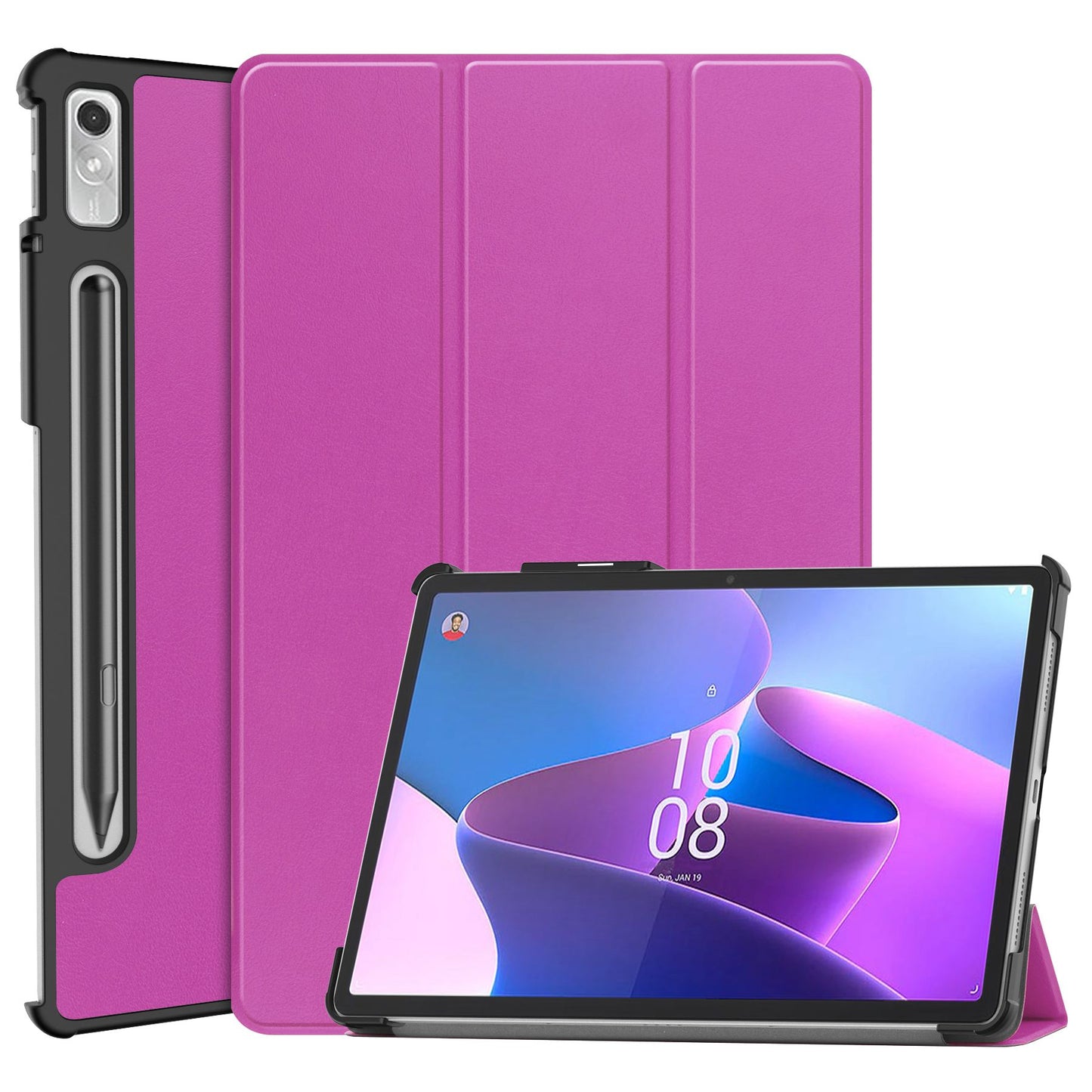 For Lenovo Tab P11 Pro Gen 2 Tri-fold Stand PU Leather Tablet Case Auto Wake / Sleep Function Drop-proof Cover