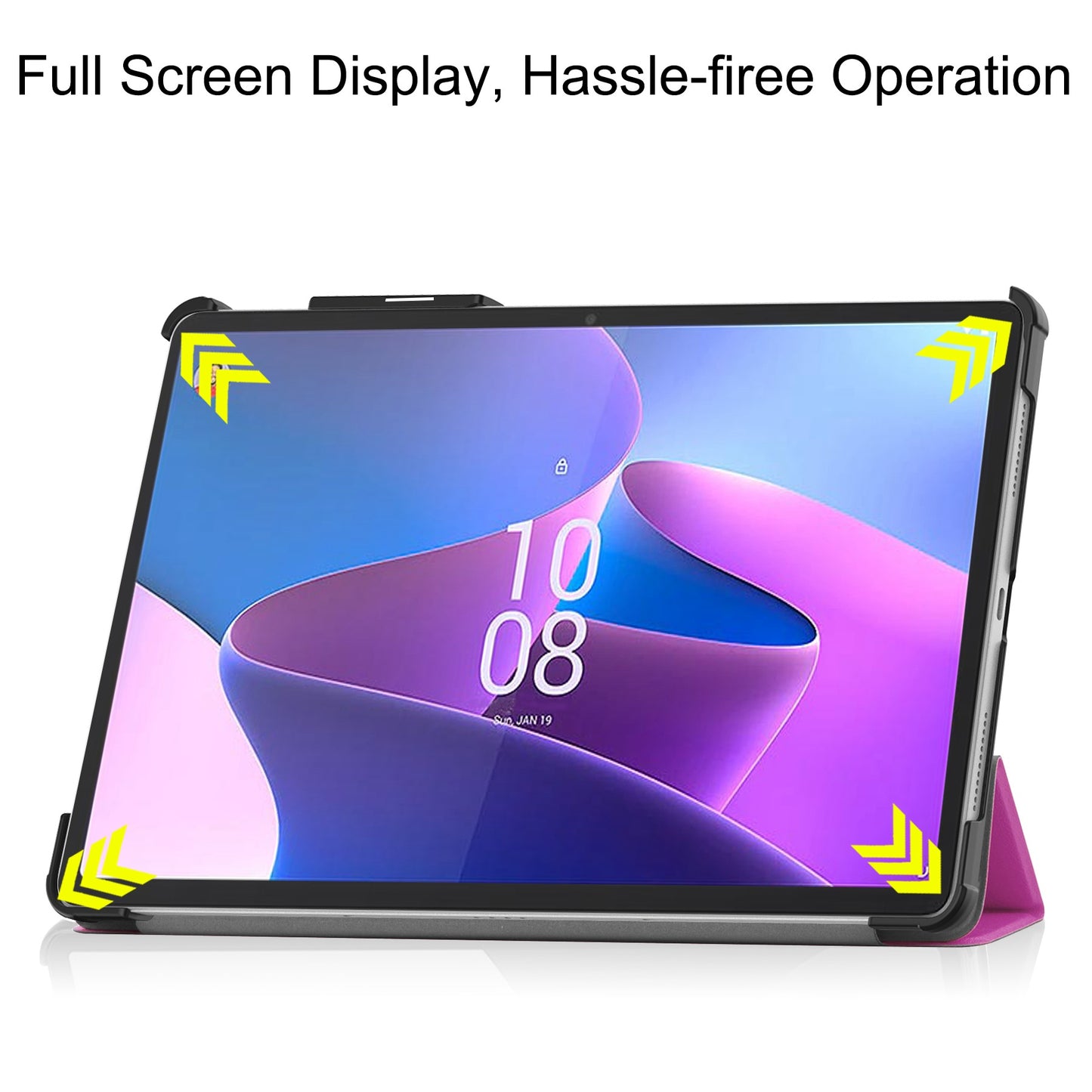 For Lenovo Tab P11 Pro Gen 2 Tri-fold Stand PU Leather Tablet Case Auto Wake / Sleep Function Drop-proof Cover