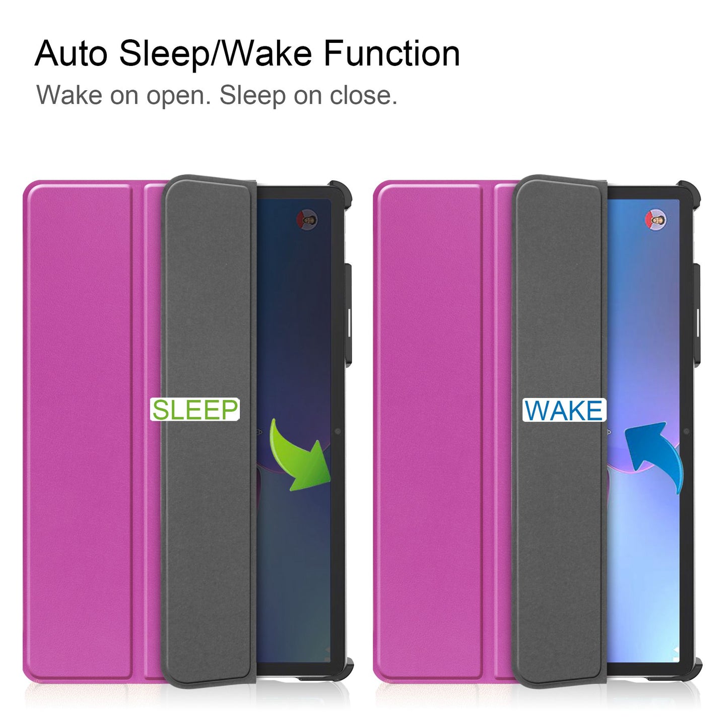 For Lenovo Tab P11 Pro Gen 2 Tri-fold Stand PU Leather Tablet Case Auto Wake / Sleep Function Drop-proof Cover