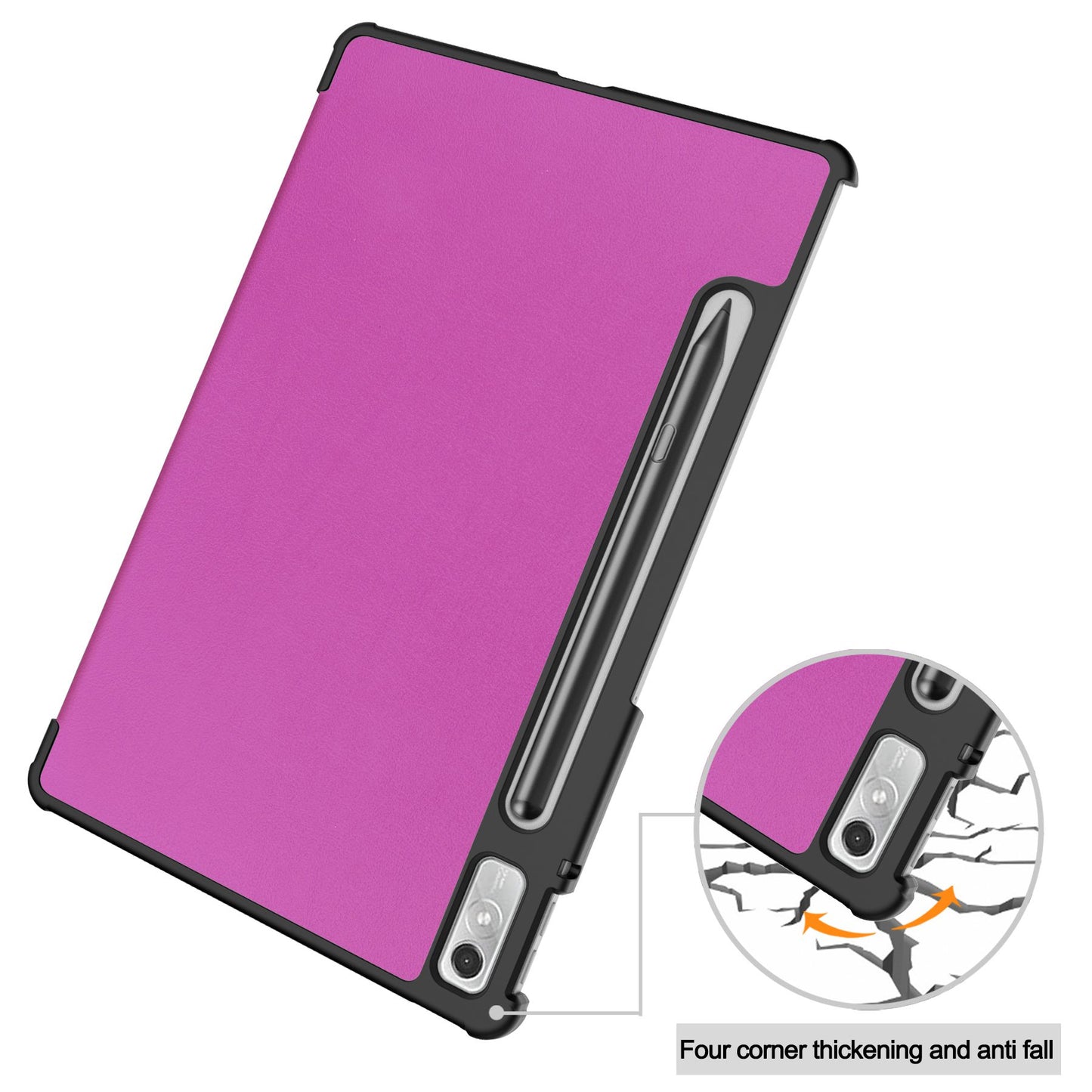 For Lenovo Tab P11 Pro Gen 2 Tri-fold Stand PU Leather Tablet Case Auto Wake / Sleep Function Drop-proof Cover