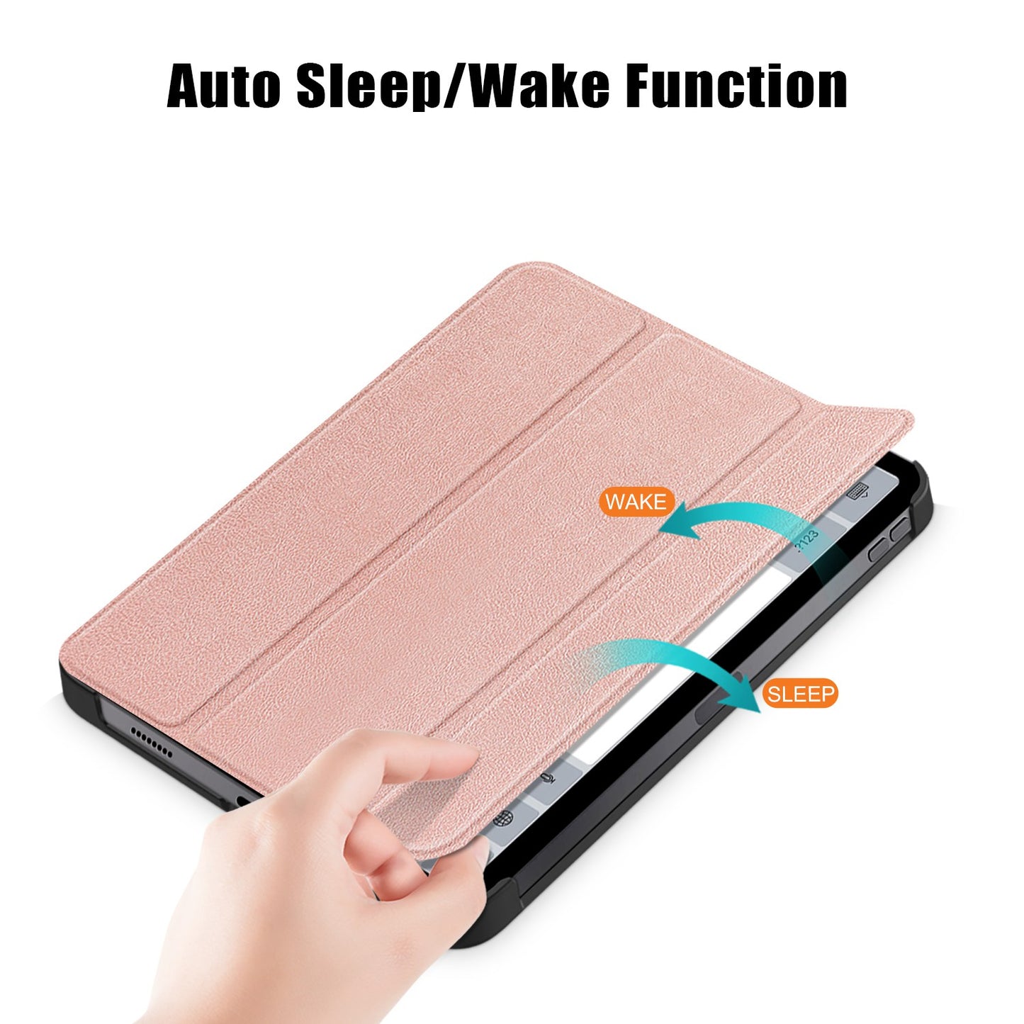 For iPad 10.2 (2022) PU Tablet Case Trifold Stand Shockproof Full Body Protective Cover with Auto Wake / Sleep