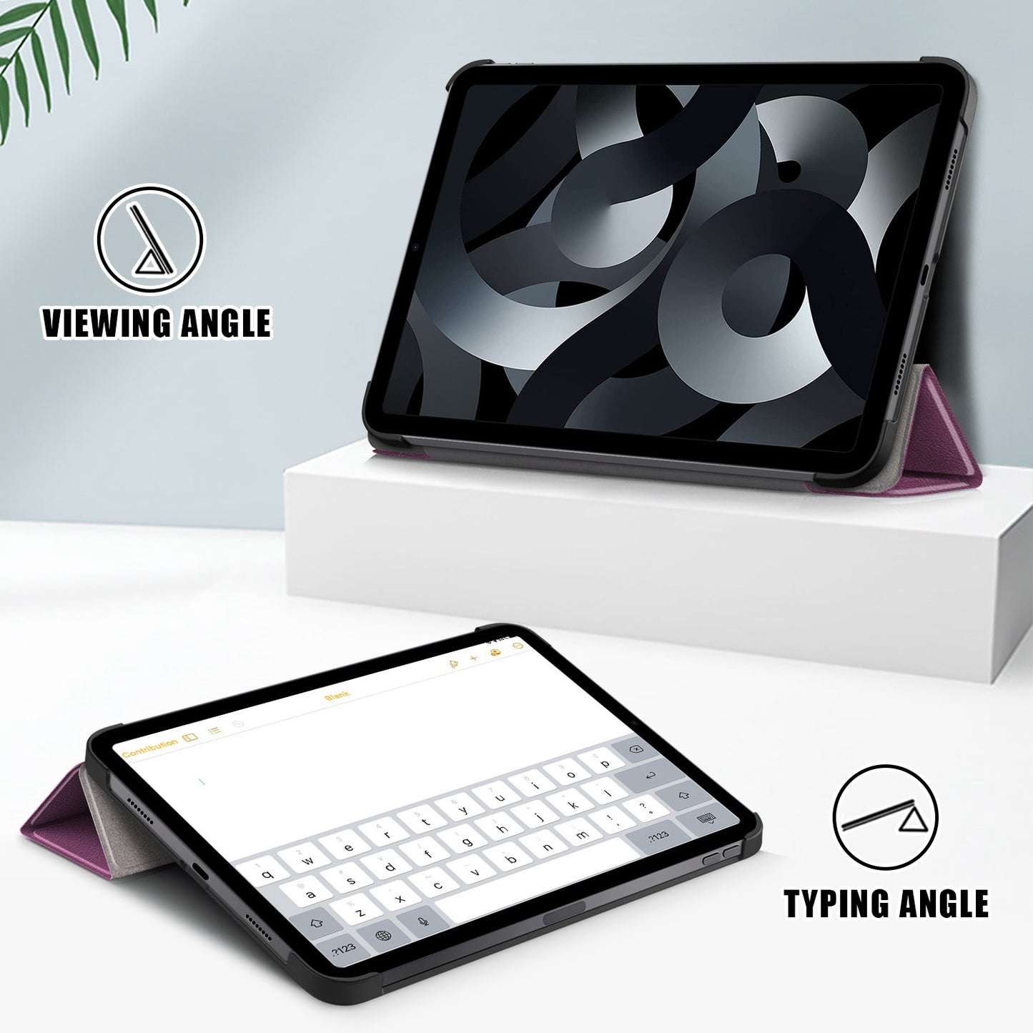 For iPad 10.2 (2022) PU Tablet Case Trifold Stand Shockproof Full Body Protective Cover with Auto Wake / Sleep
