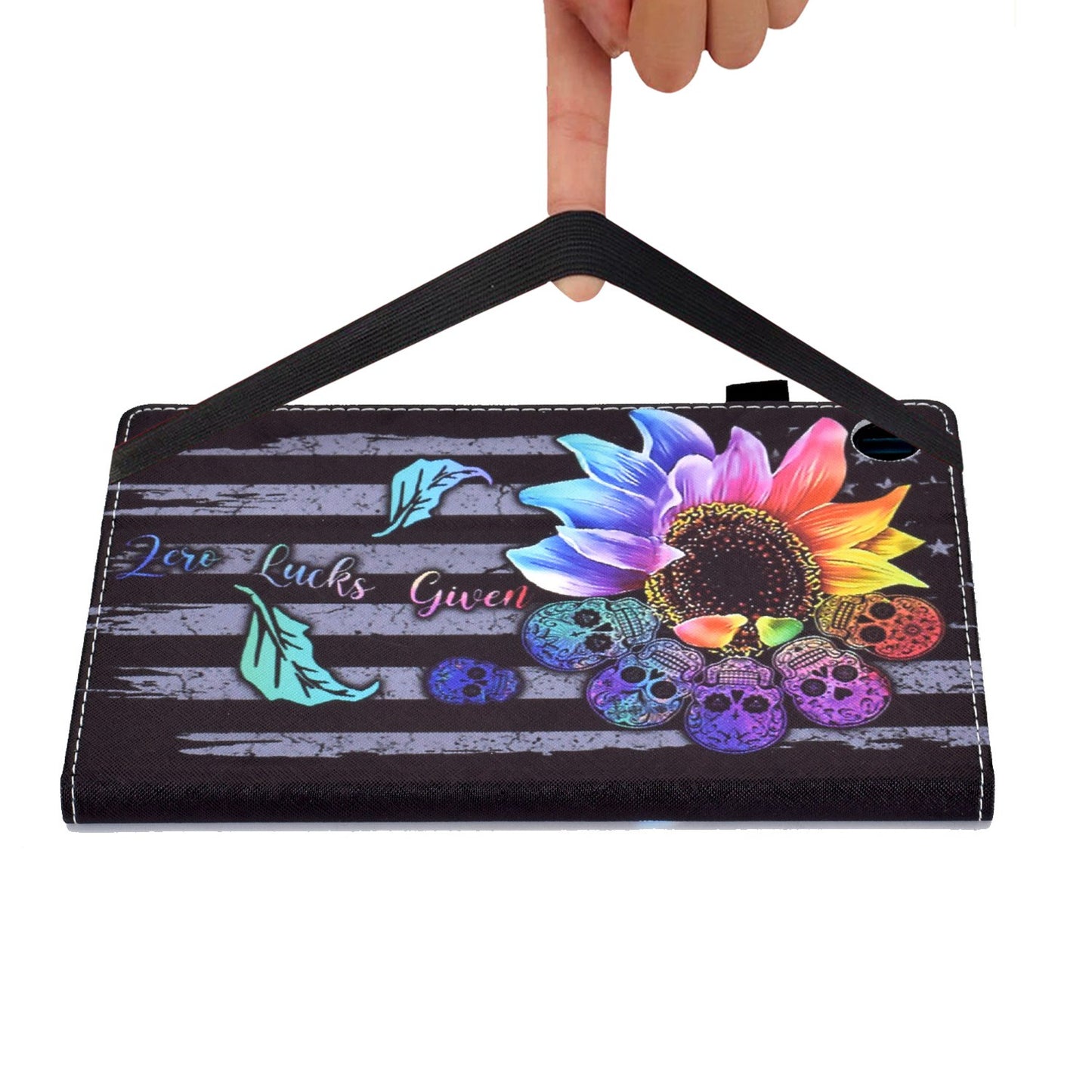Tablet Case For Lenovo M10 FHD REL / M10 Plus X606F Pattern Printing Stitching Line PU Leather Protective Cover Stand with Elastic Band and Card Slots