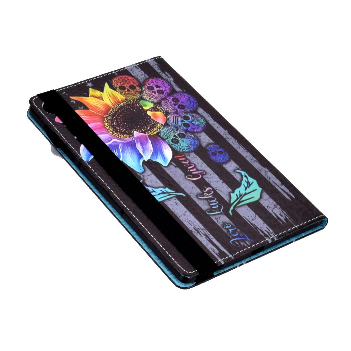 Tablet Case For Lenovo M10 FHD REL / M10 Plus X606F Pattern Printing Stitching Line PU Leather Protective Cover Stand with Elastic Band and Card Slots