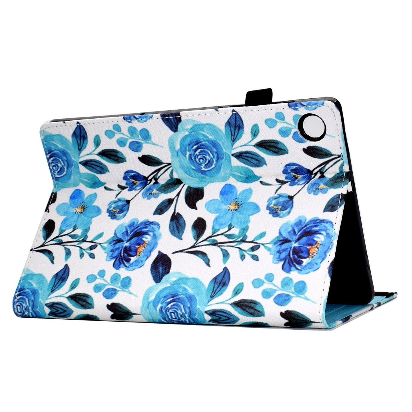 Tablet Case For Lenovo M10 FHD REL / M10 Plus X606F Pattern Printing Stitching Line PU Leather Protective Cover Stand with Elastic Band and Card Slots