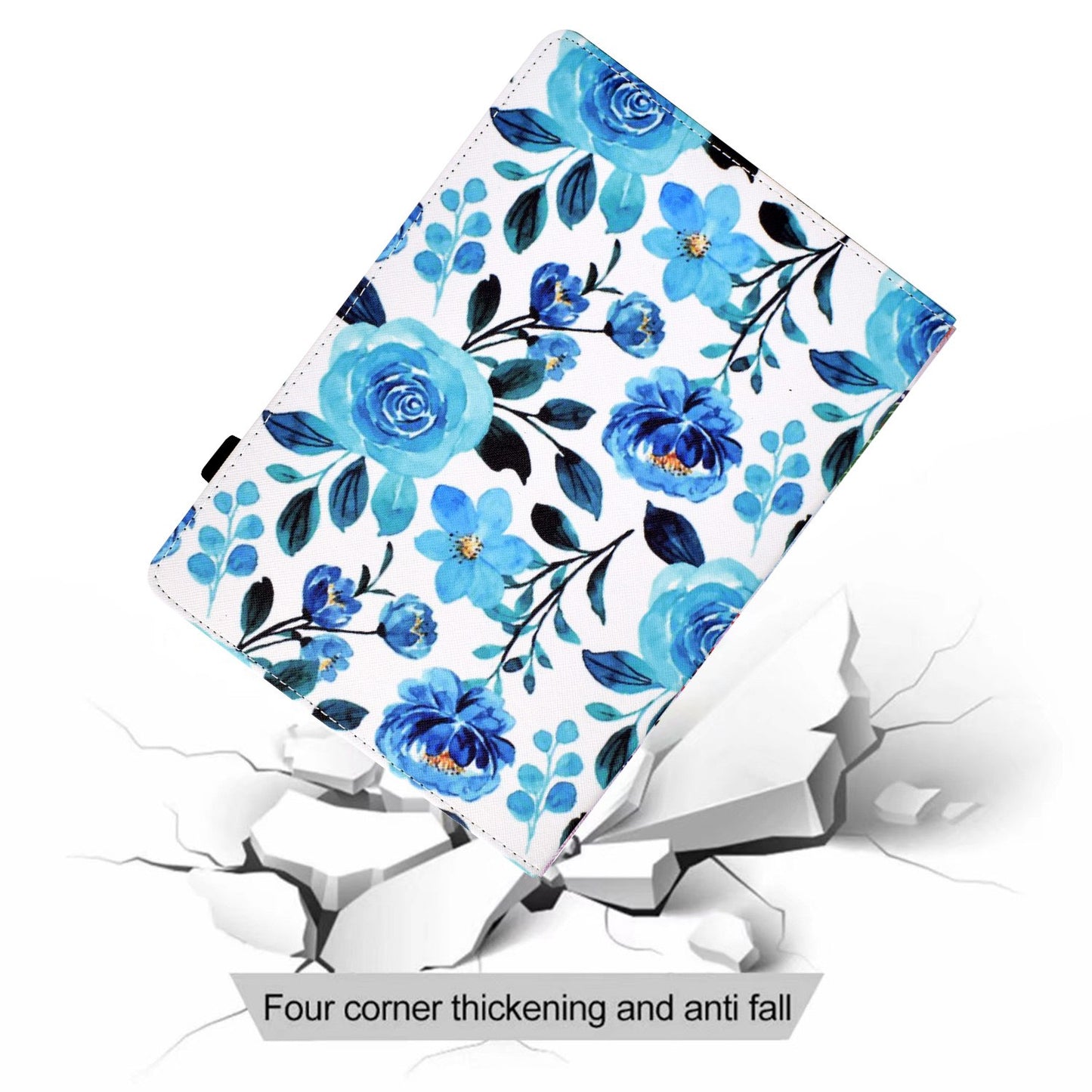 Tablet Case For Lenovo M10 FHD REL / M10 Plus X606F Pattern Printing Stitching Line PU Leather Protective Cover Stand with Elastic Band and Card Slots