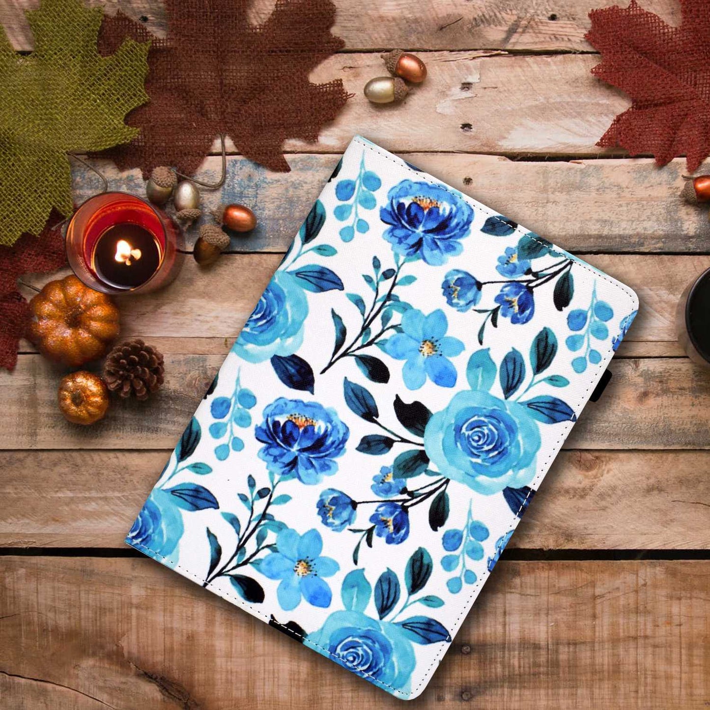 Tablet Case For Lenovo M10 FHD REL / M10 Plus X606F Pattern Printing Stitching Line PU Leather Protective Cover Stand with Elastic Band and Card Slots