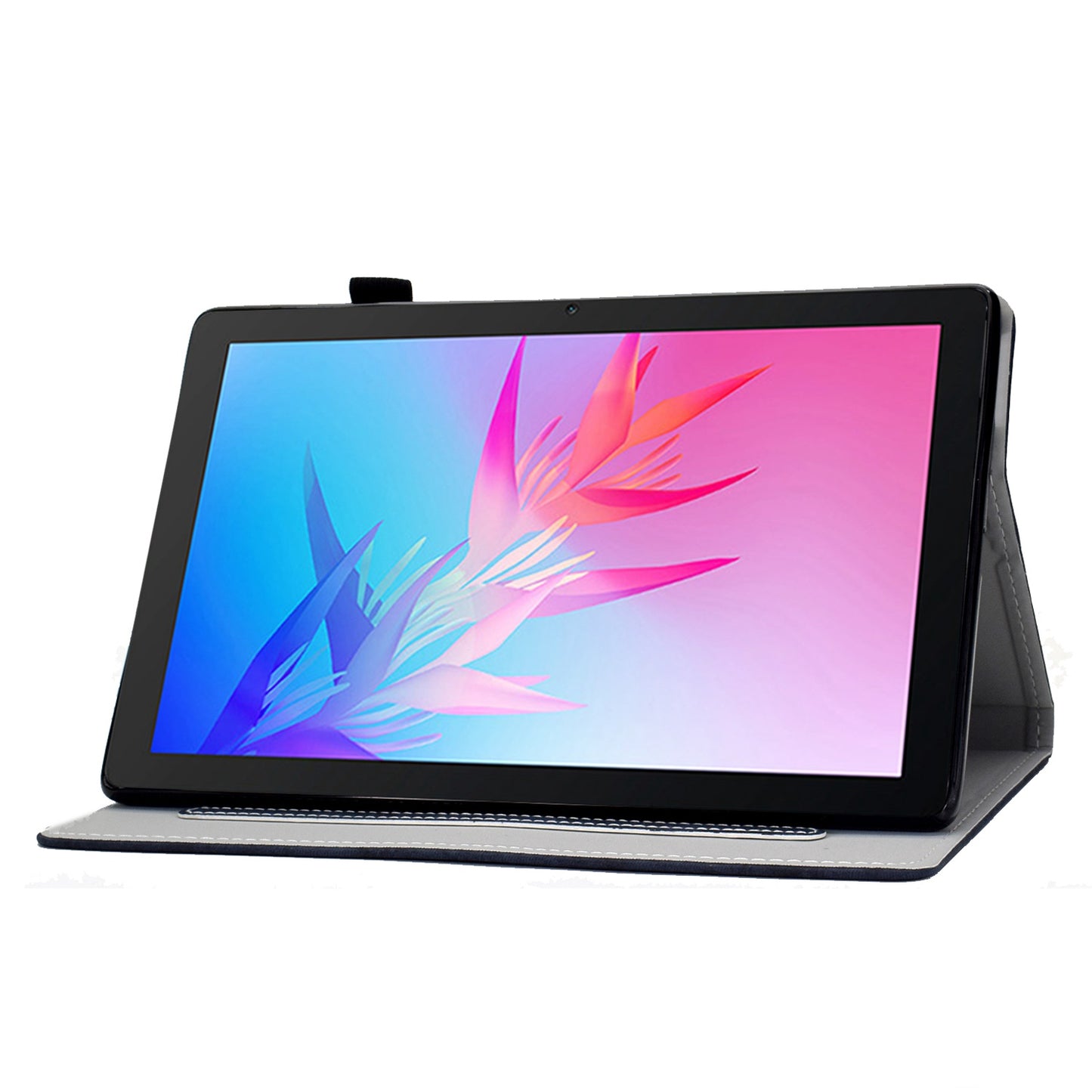 For Huawei Enjoy Tablet 2 / MatePad T 10 9.7 inch / T 10S 10.1 inch / Honor Pad 6 10.1-inch / Pad X6 9.7 inch Cloth Texture Case Solid Color Stitching Leather Stand Card Slots Magnetic Cover