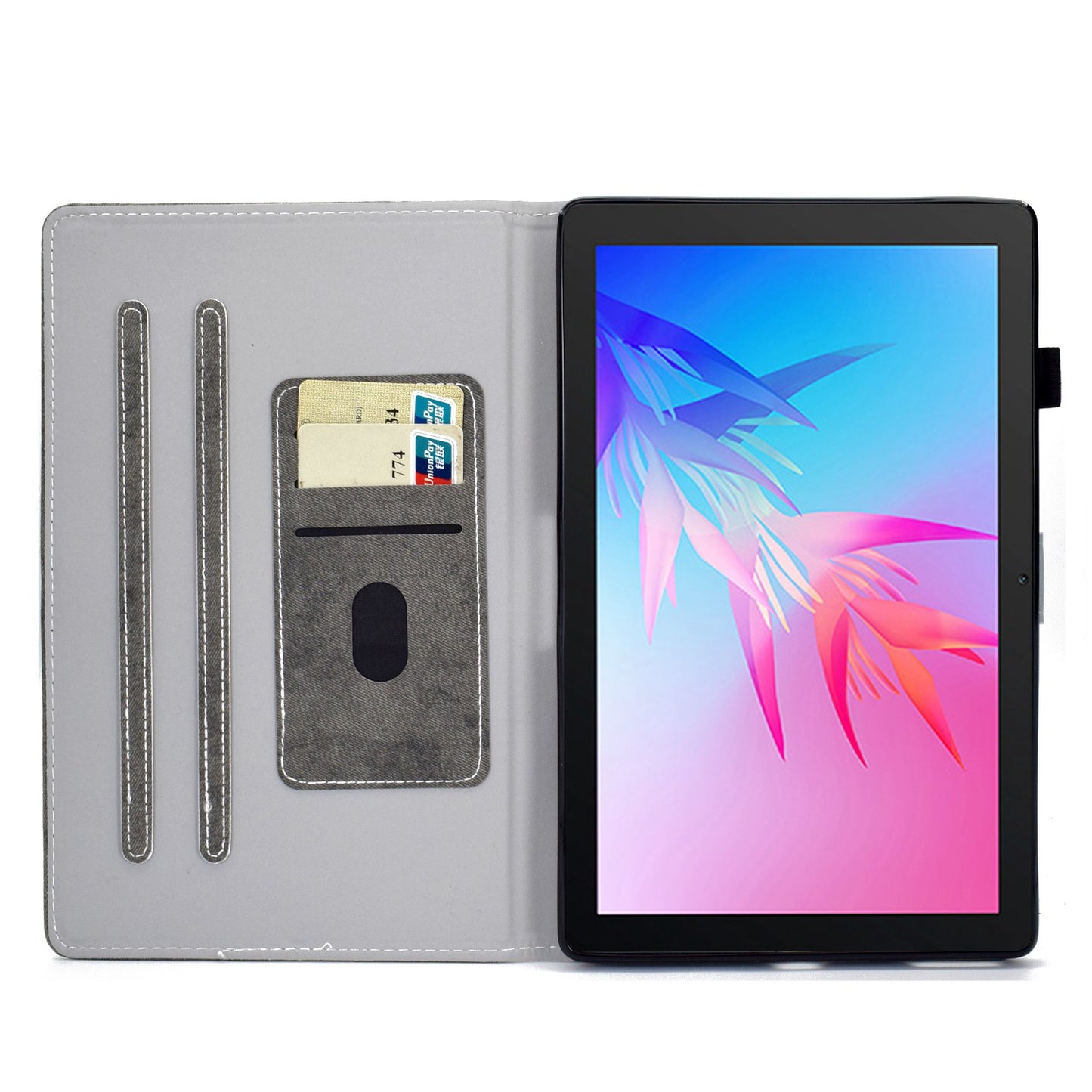 For Huawei Enjoy Tablet 2 / MatePad T 10 9.7 inch / T 10S 10.1 inch / Honor Pad 6 10.1-inch / Pad X6 9.7 inch Cloth Texture Case Solid Color Stitching Leather Stand Card Slots Magnetic Cover