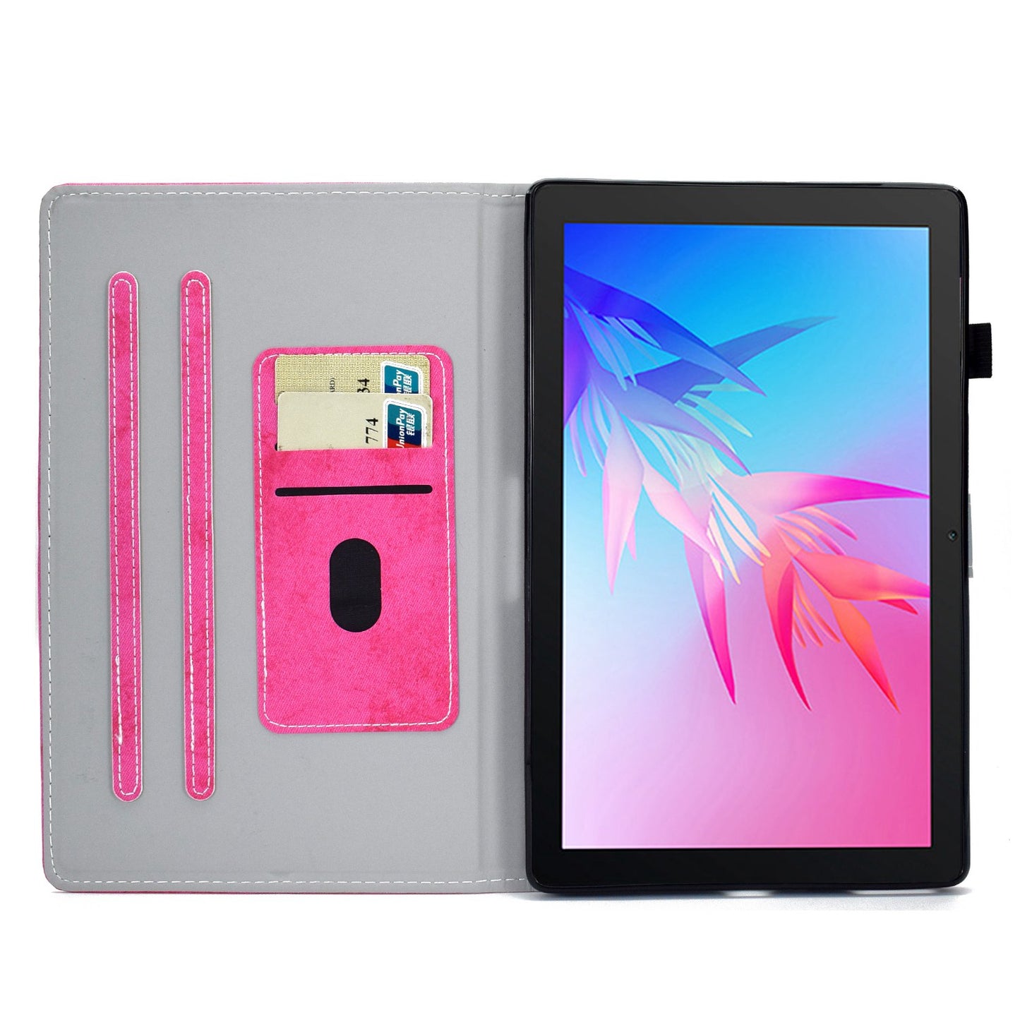 For Huawei Enjoy Tablet 2 / MatePad T 10 9.7 inch / T 10S 10.1 inch / Honor Pad 6 10.1-inch / Pad X6 9.7 inch Cloth Texture Case Solid Color Stitching Leather Stand Card Slots Magnetic Cover