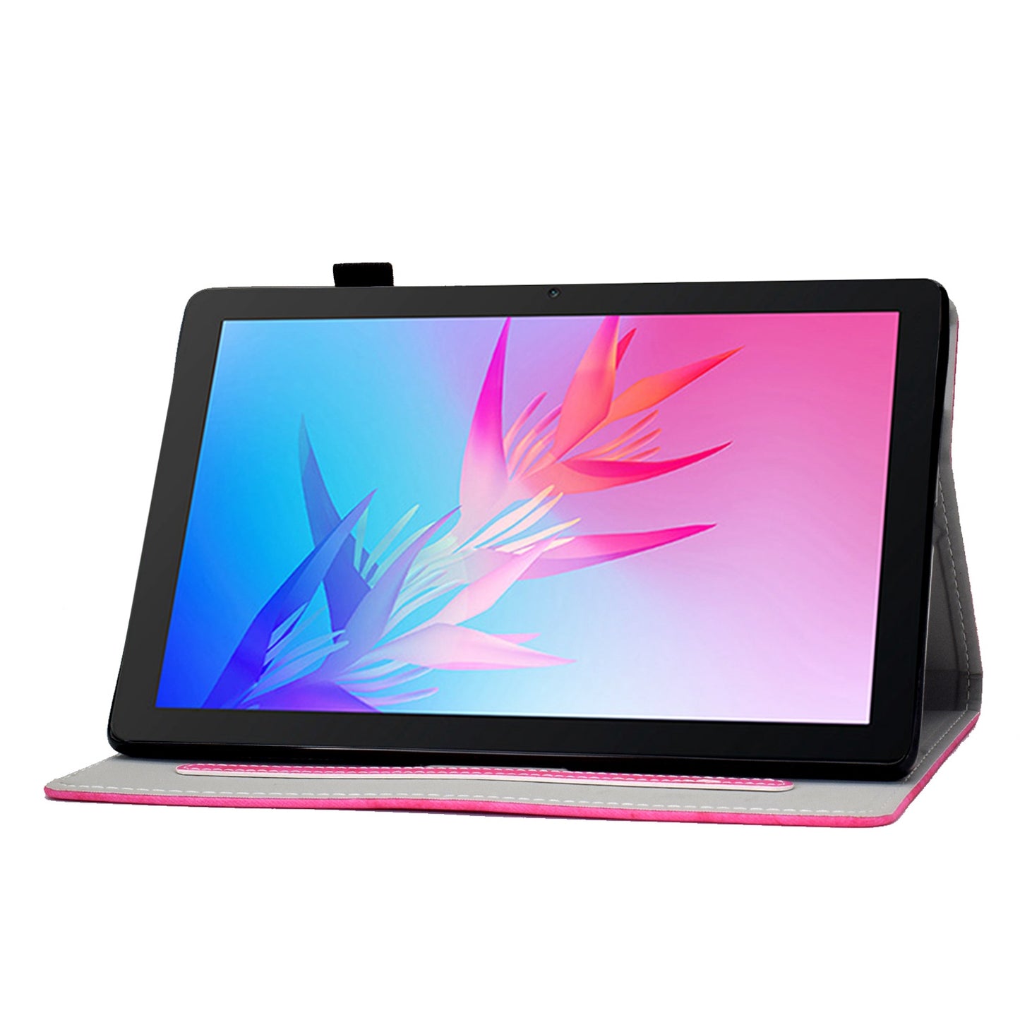 For Huawei Enjoy Tablet 2 / MatePad T 10 9.7 inch / T 10S 10.1 inch / Honor Pad 6 10.1-inch / Pad X6 9.7 inch Cloth Texture Case Solid Color Stitching Leather Stand Card Slots Magnetic Cover