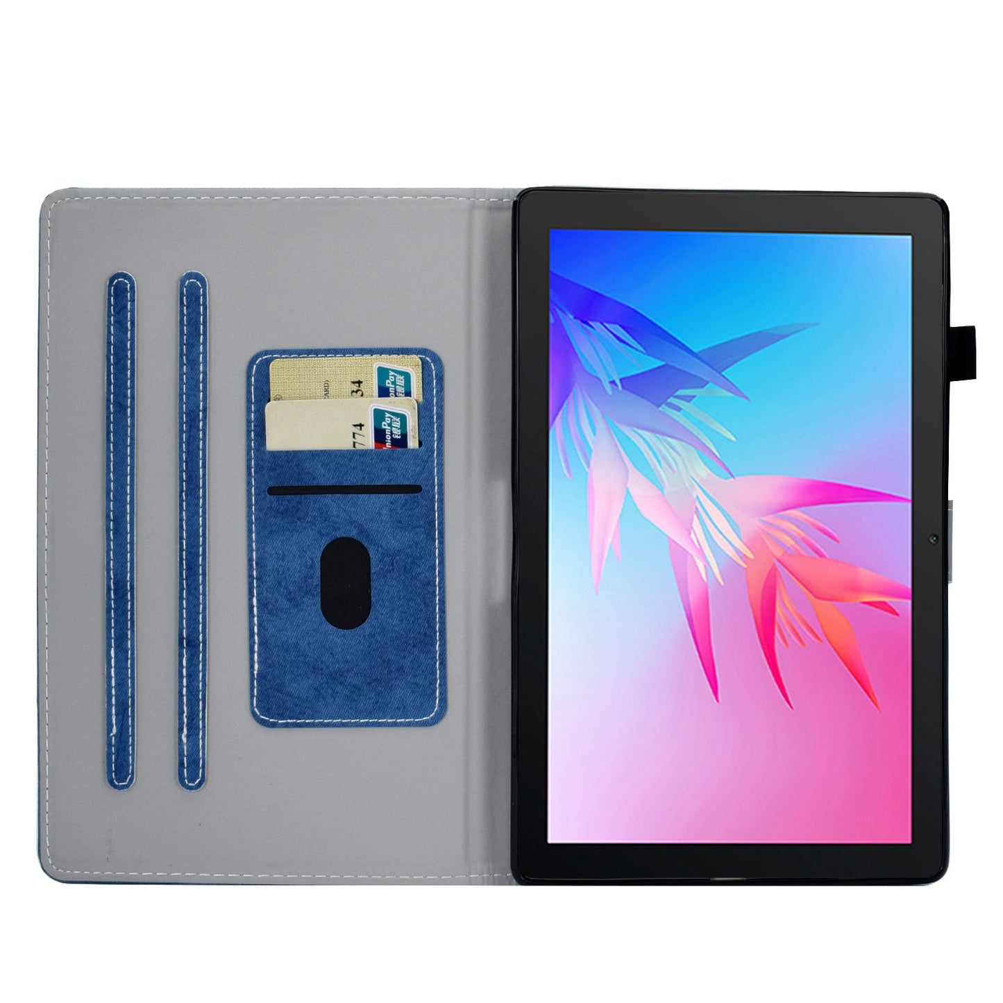 For Huawei Enjoy Tablet 2 / MatePad T 10 9.7 inch / T 10S 10.1 inch / Honor Pad 6 10.1-inch / Pad X6 9.7 inch Cloth Texture Case Solid Color Stitching Leather Stand Card Slots Magnetic Cover