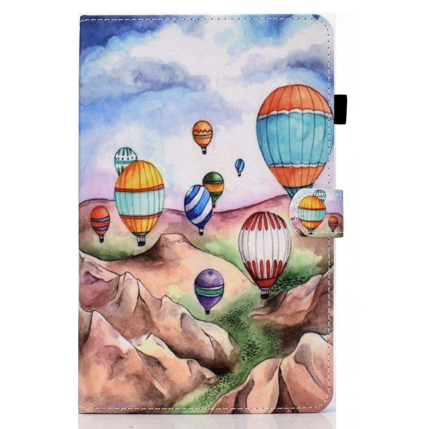 For Huawei Enjoy Tablet 2 / MatePad T 10 9.7 inch / T 10S 10.1 inch / Honor Pad 6 10.1-inch / Pad X6 9.7 inch Pattern Printing Stand Cover Stitching Leather Card Slots Magnetic Case