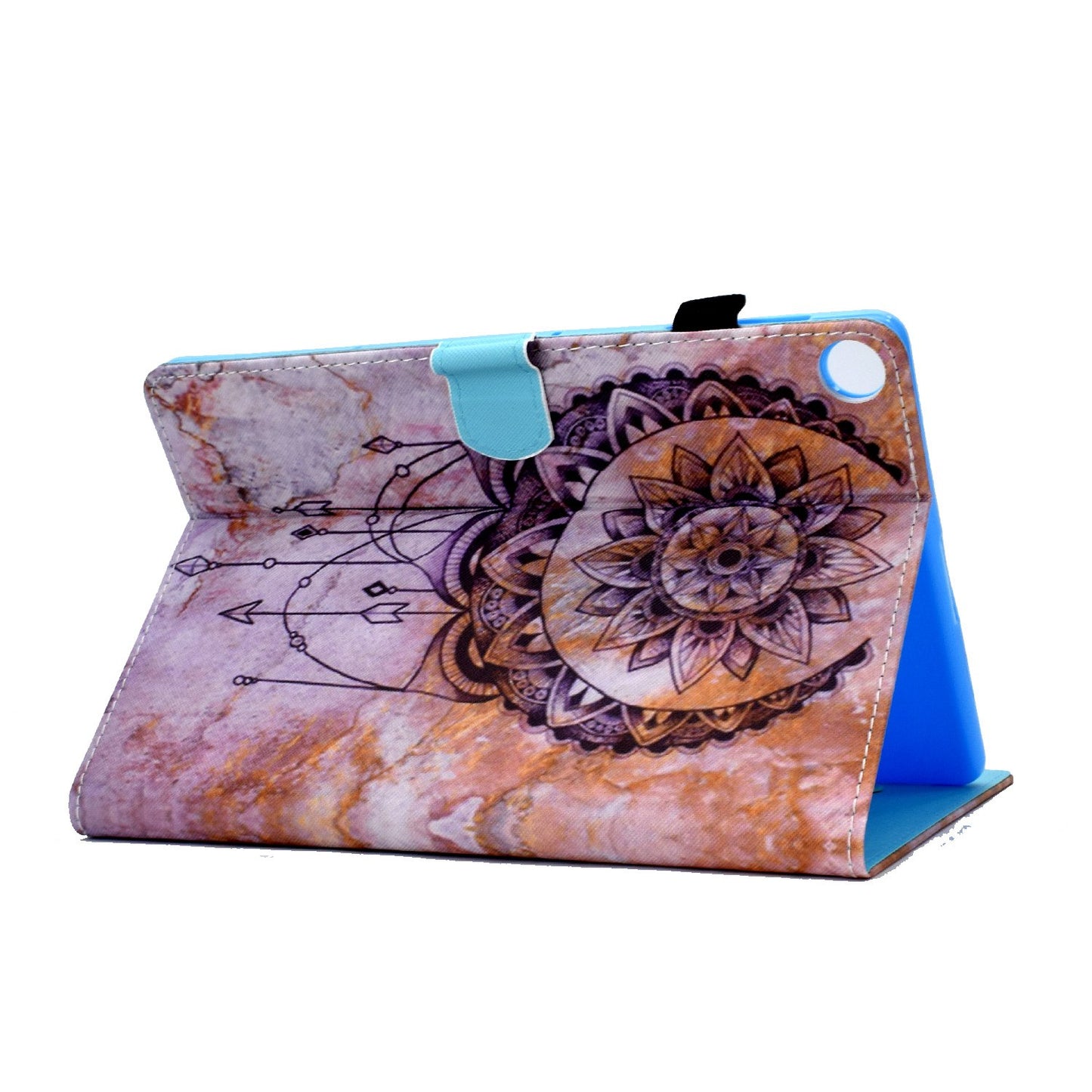 For Huawei Enjoy Tablet 2 / MatePad T 10 9.7 inch / T 10S 10.1 inch / Honor Pad 6 10.1-inch / Pad X6 9.7 inch Pattern Printing Stand Cover Stitching Leather Card Slots Magnetic Case
