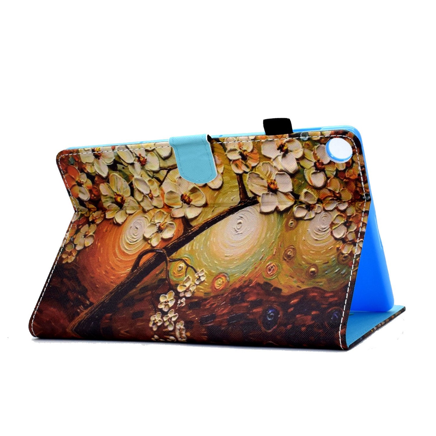 For Huawei Enjoy Tablet 2 / MatePad T 10 9.7 inch / T 10S 10.1 inch / Honor Pad 6 10.1-inch / Pad X6 9.7 inch Pattern Printing Stand Cover Stitching Leather Card Slots Magnetic Case