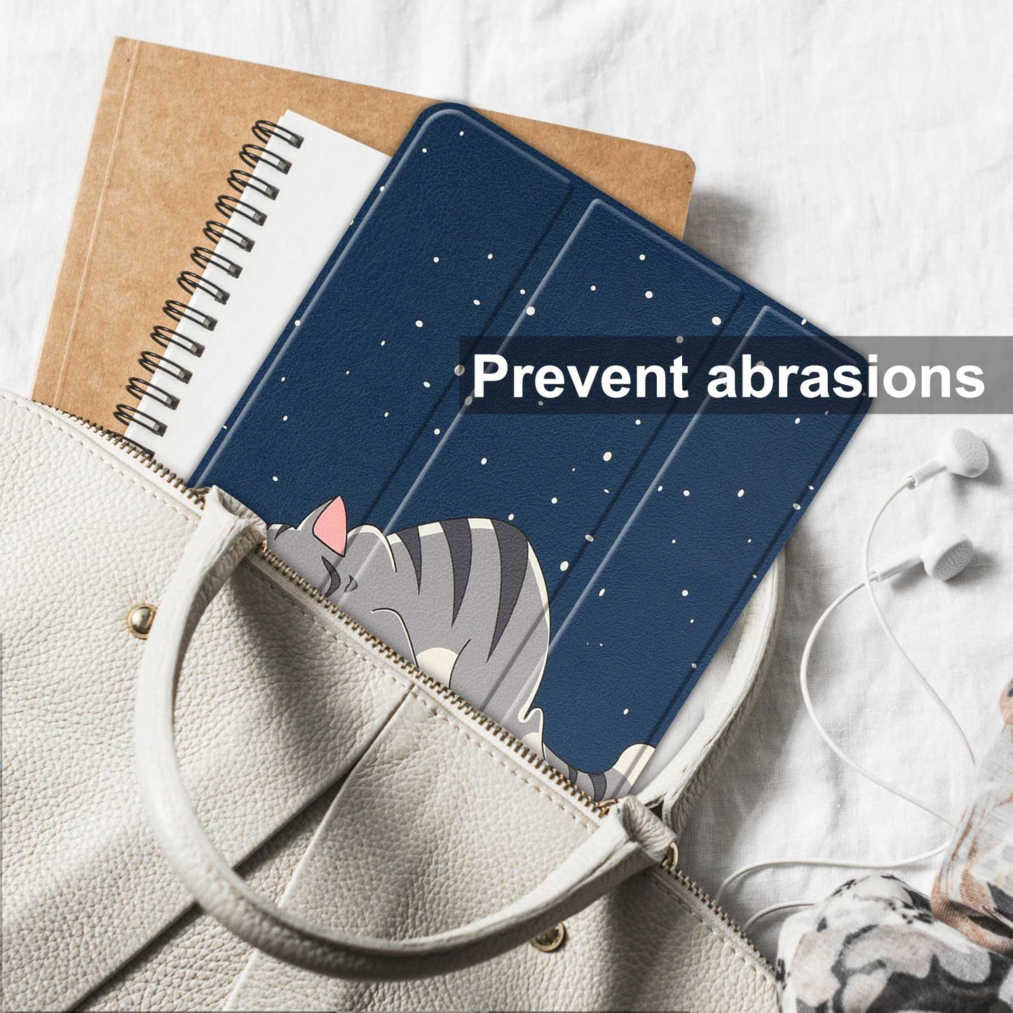 For Lenovo Tab P11 Pro Gen 2 Tri-Fold Stand Tablet Case Pattern Printing PU Leather Auto Wake / Sleep Cover with Pencil Holder